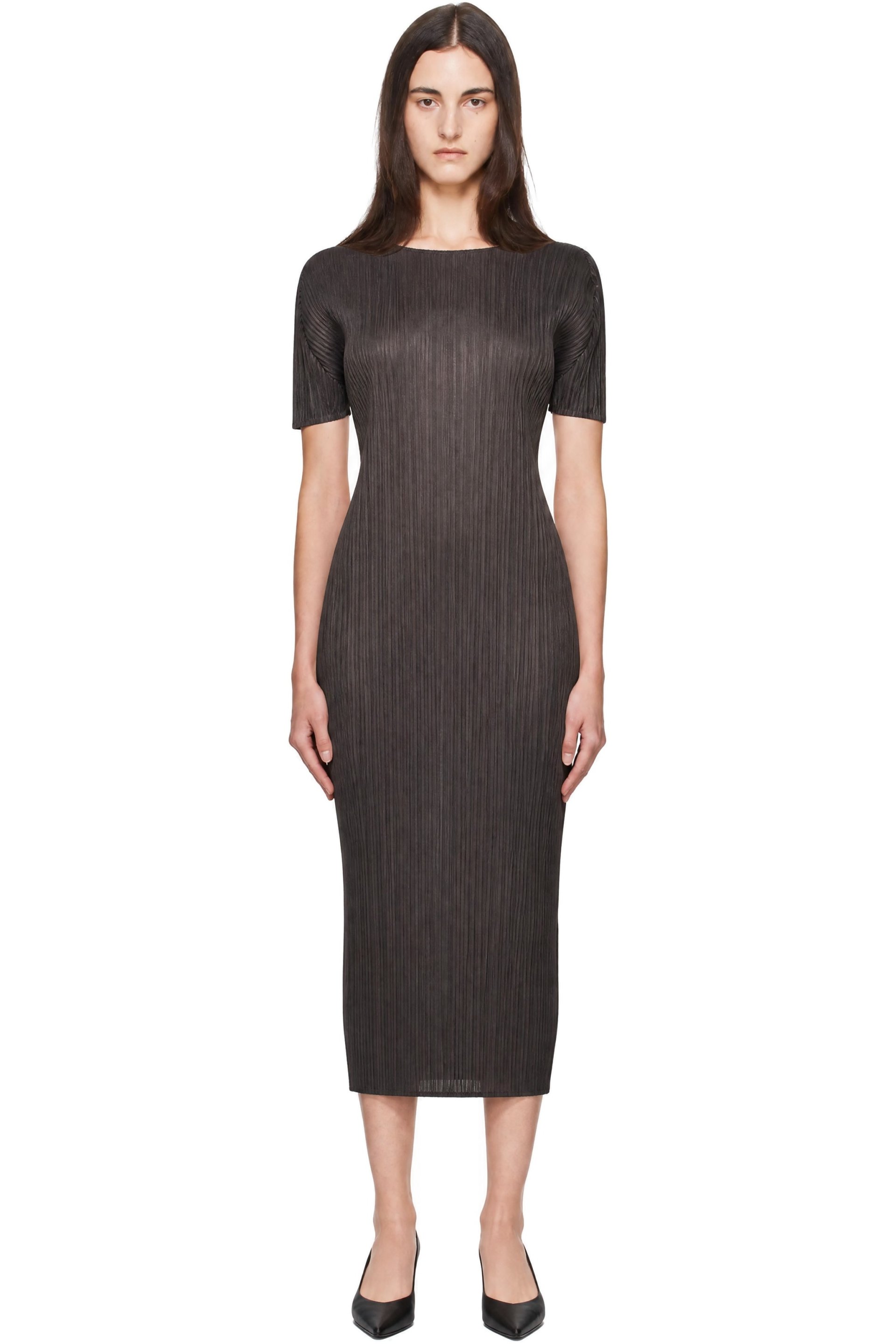 PLEATS PLEASE ISSEY MIYAKE - Gray Monthly Colors August Midi Dress