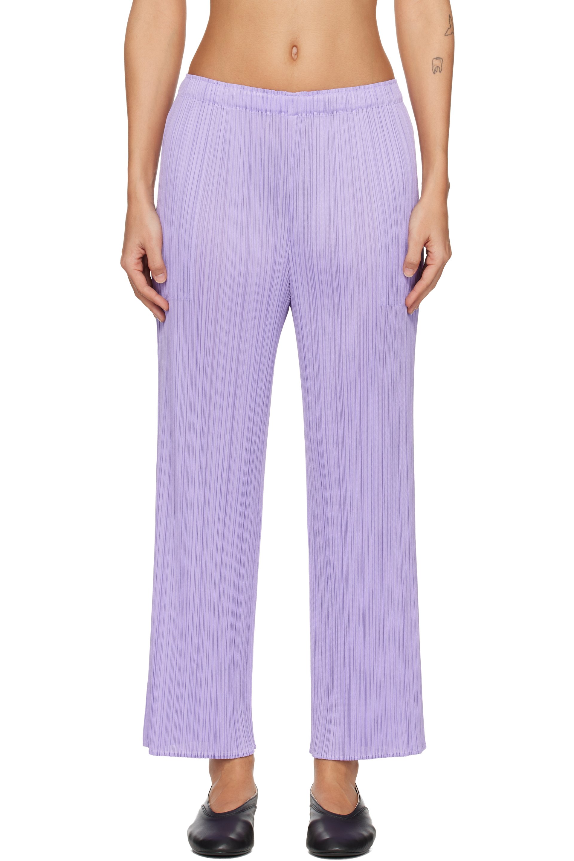 PLEATS PLEASE ISSEY MIYAKE - 퍼플 먼슬리 컬러 에이프릴 슬랙스
