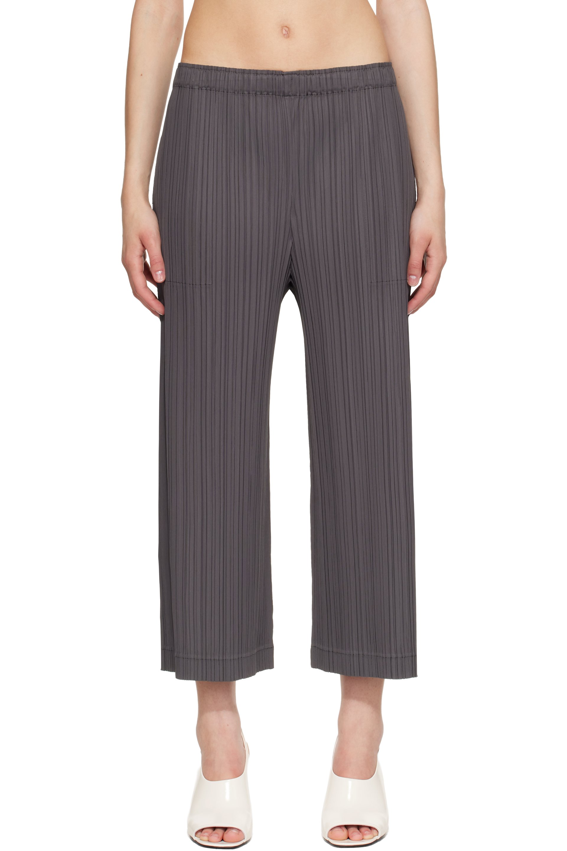 PLEATS PLEASE ISSEY MIYAKE - Gray Opaque Trousers