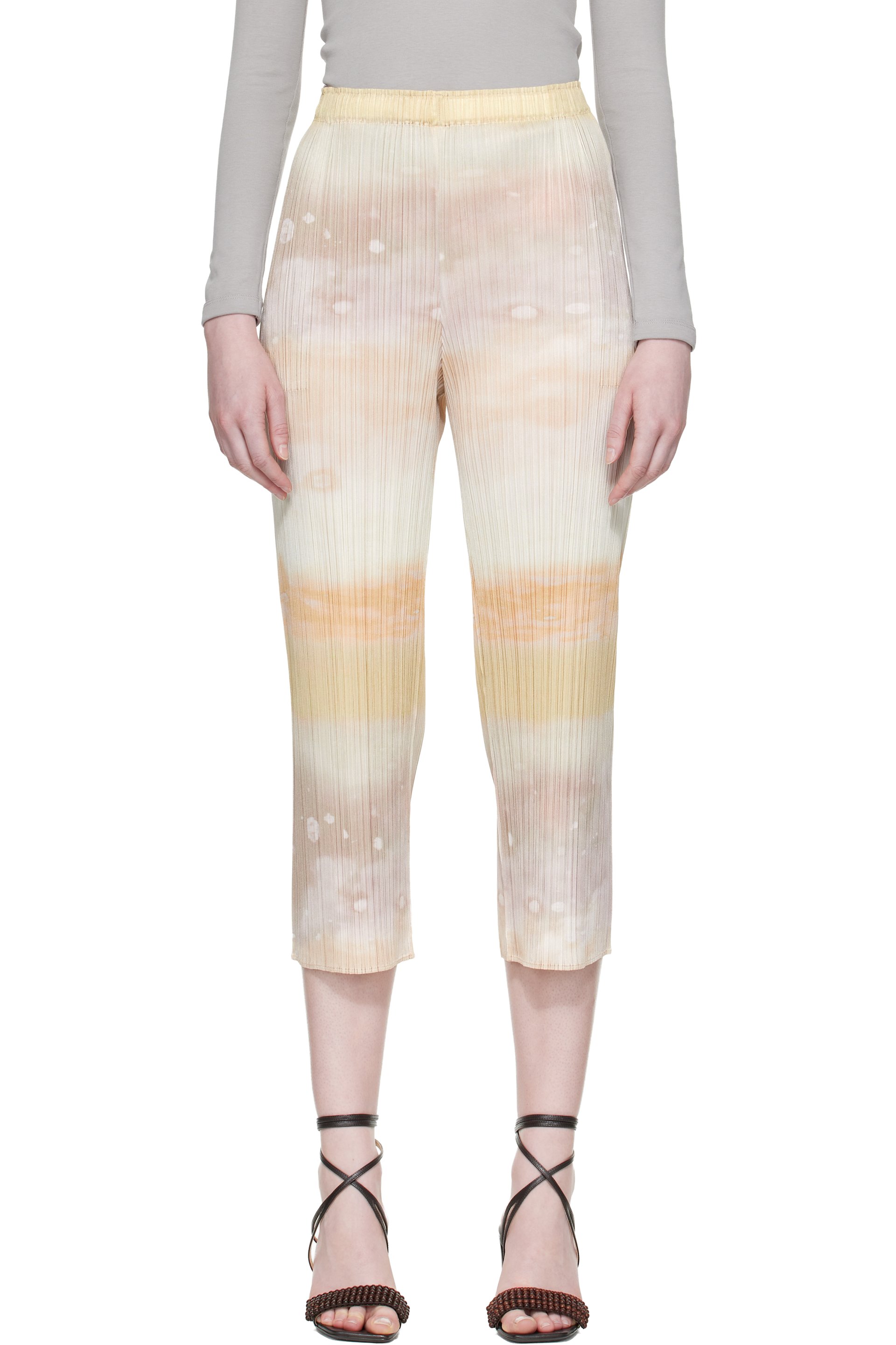 PLEATS PLEASE ISSEY MIYAKE - Beige Sea Bubble Trousers