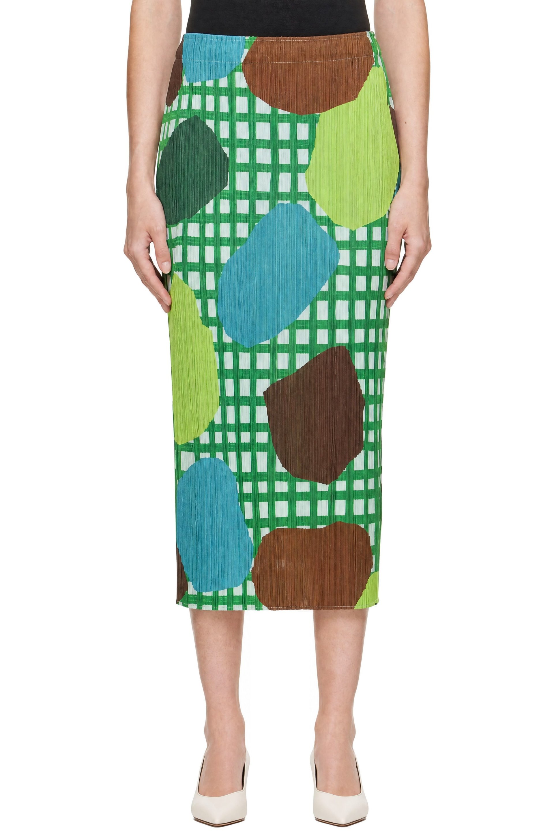 PLEATS PLEASE ISSEY MIYAKE - Multicolor Market Midi Skirt