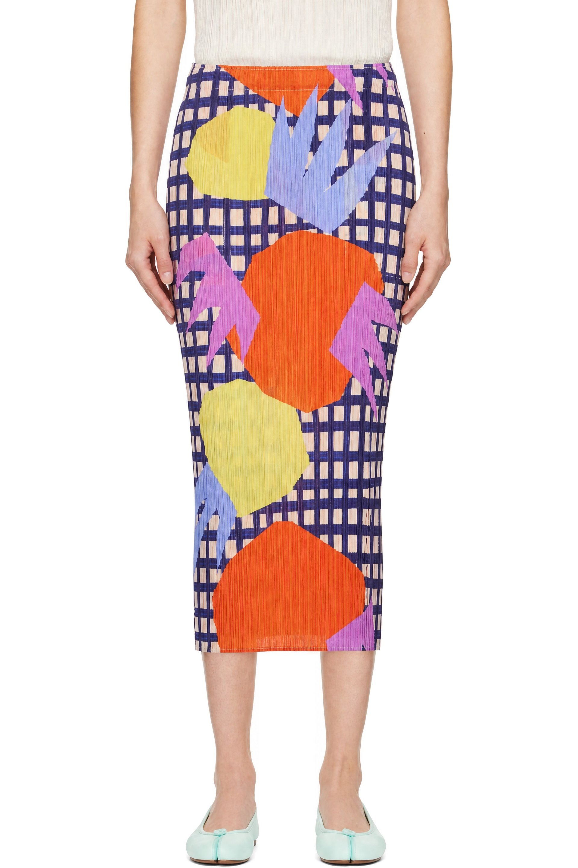PLEATS PLEASE ISSEY MIYAKE - Multicolor Market Midi Skirt