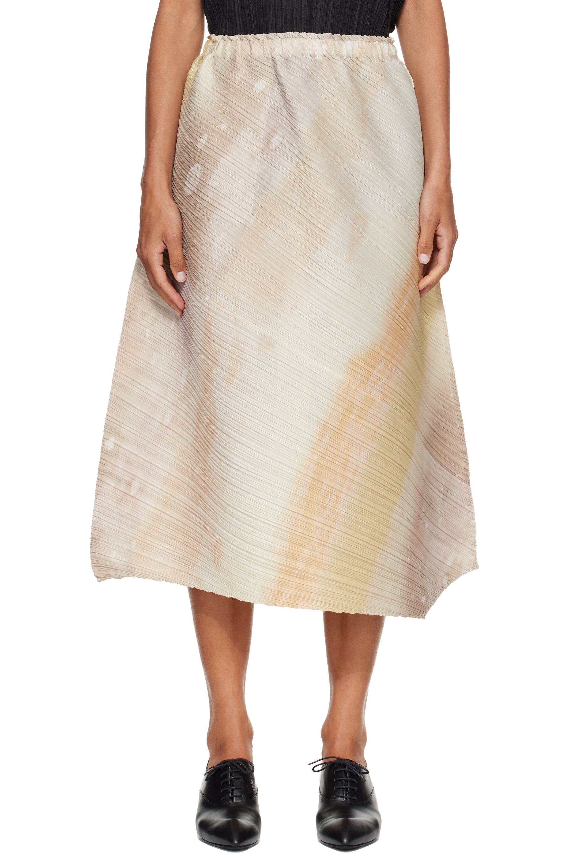 PLEATS PLEASE ISSEY MIYAKE - Beige Sea Bubble Midi Skirt