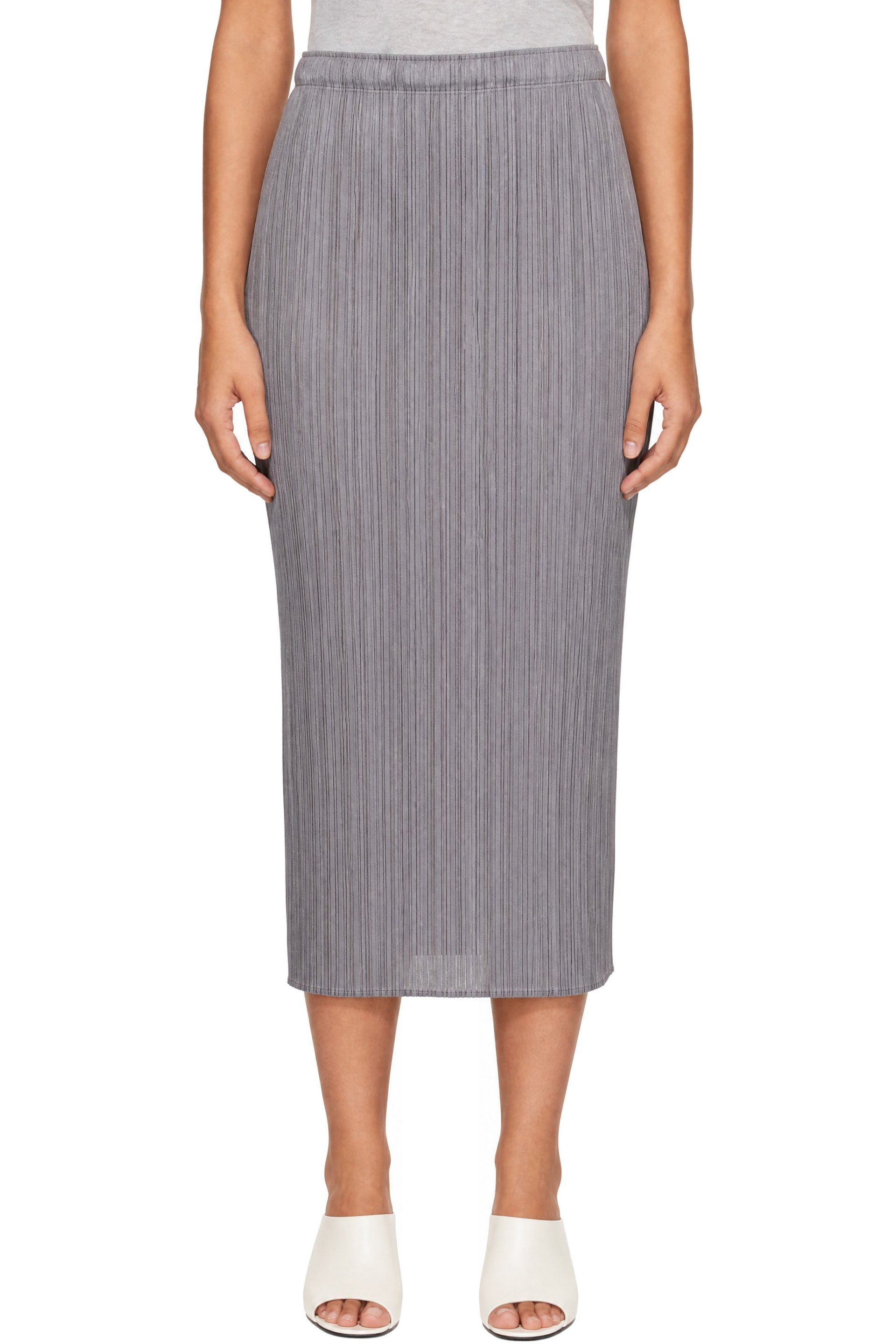 PLEATS PLEASE ISSEY MIYAKE - グレー Basics ミディアムスカート