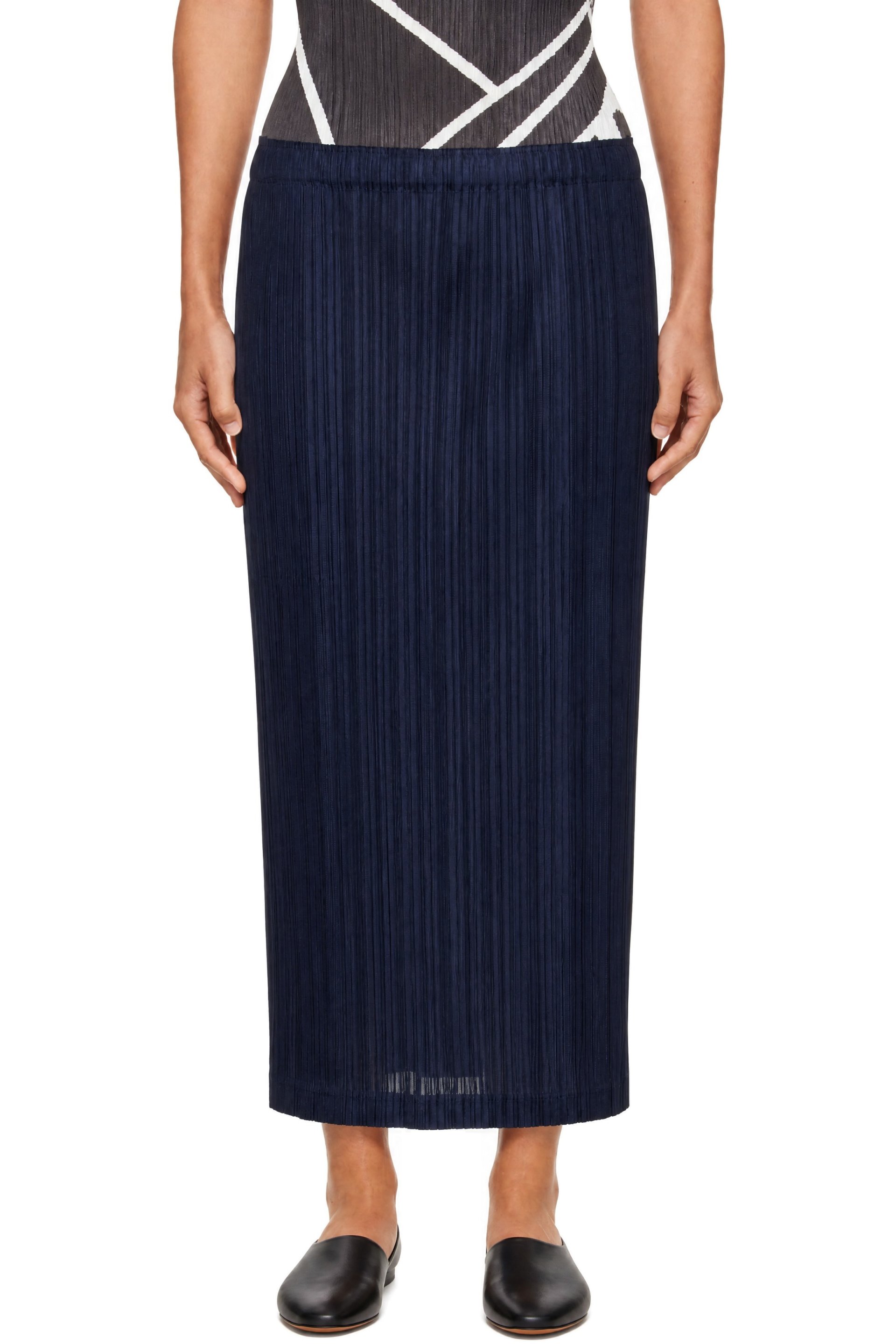 PLEATS PLEASE ISSEY MIYAKE - Navy Thicker Bottoms 2 Maxi Skirt