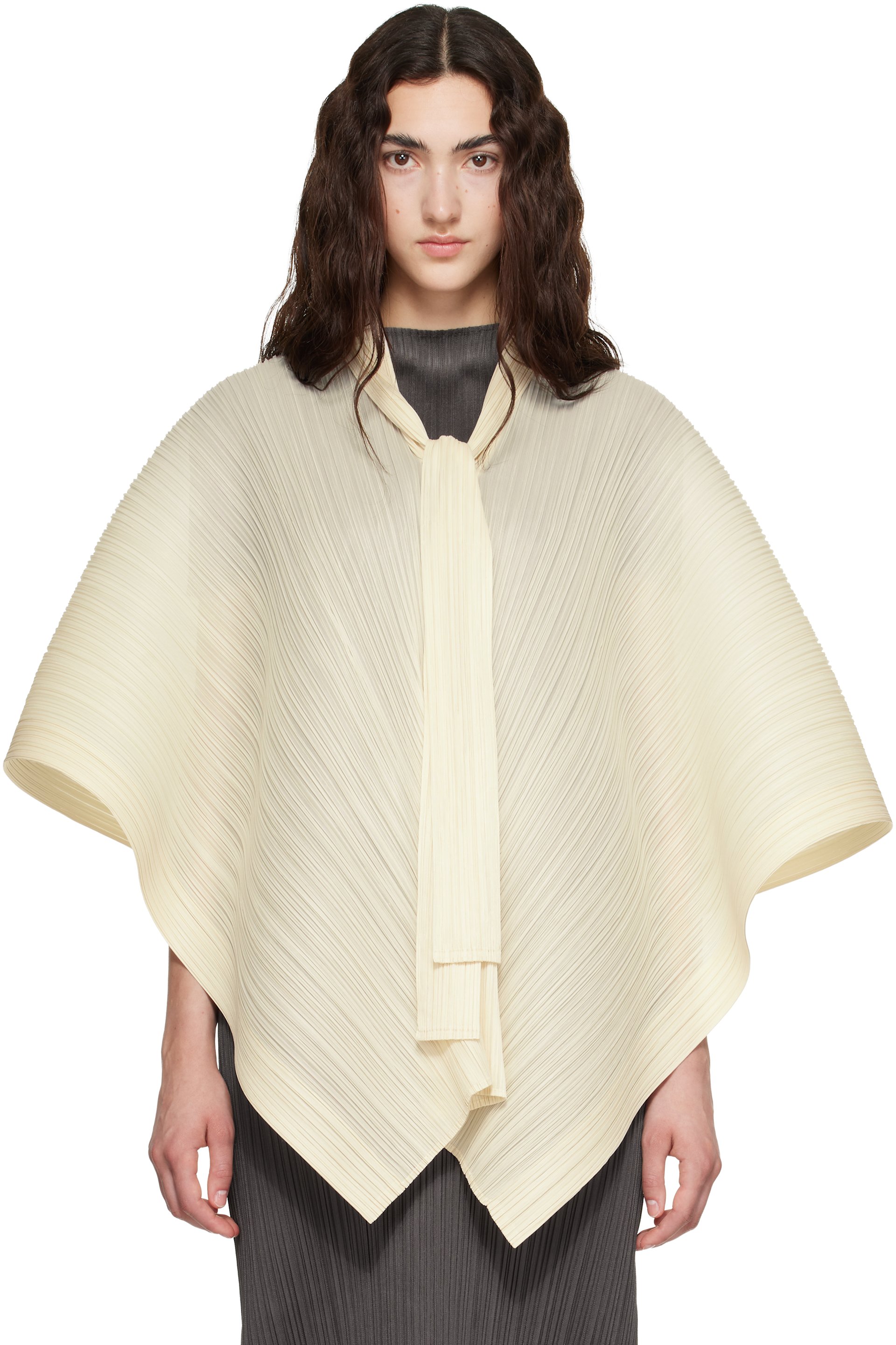 PLEATS PLEASE ISSEY MIYAKE - Beige Lucid Pleats Top