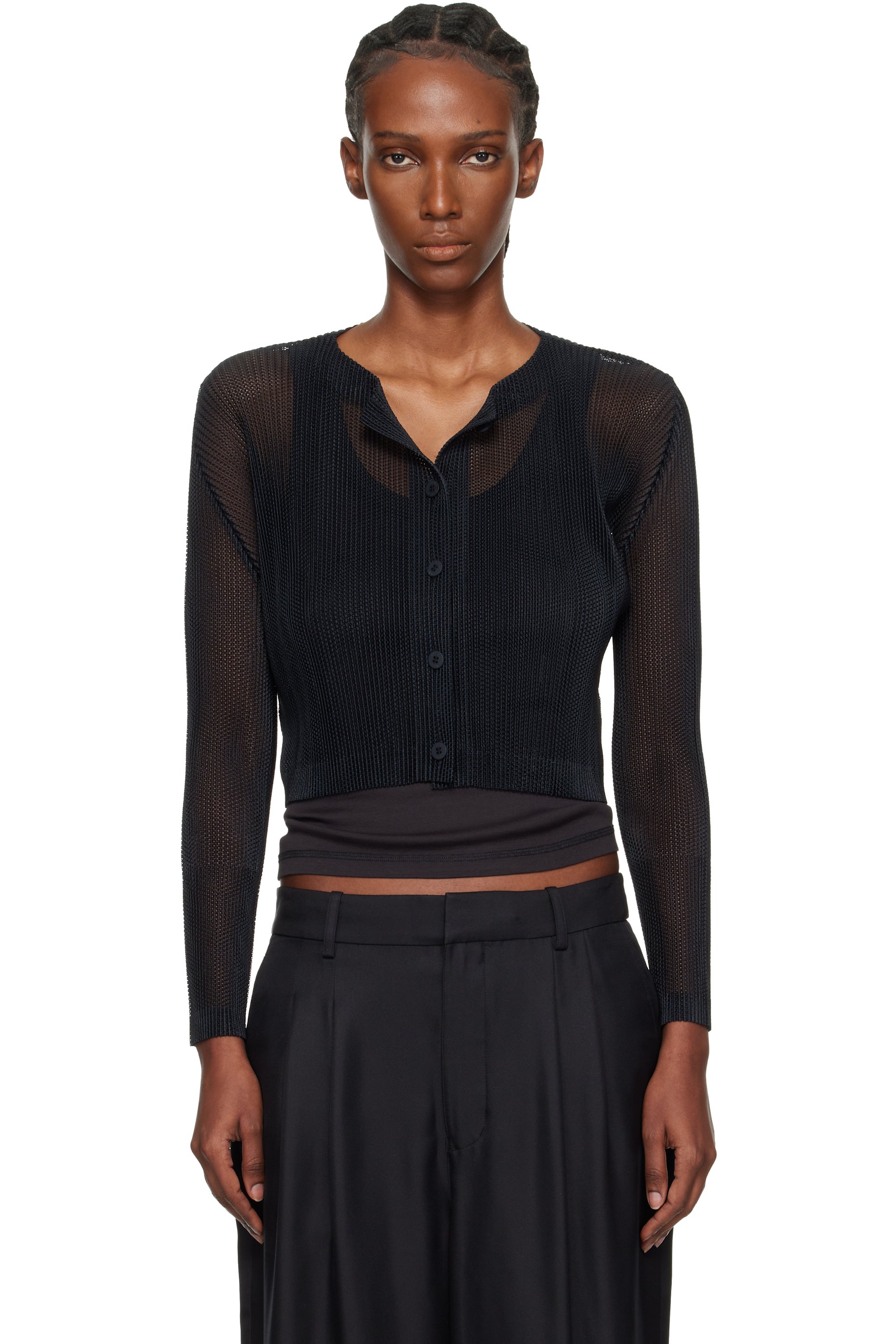 カーディガン HIGH GAUGE SHEER RIB CREW NECK CARDIGAN ànuke online store（アンヌーク） / Sheer Rib CardiganSheer Rib