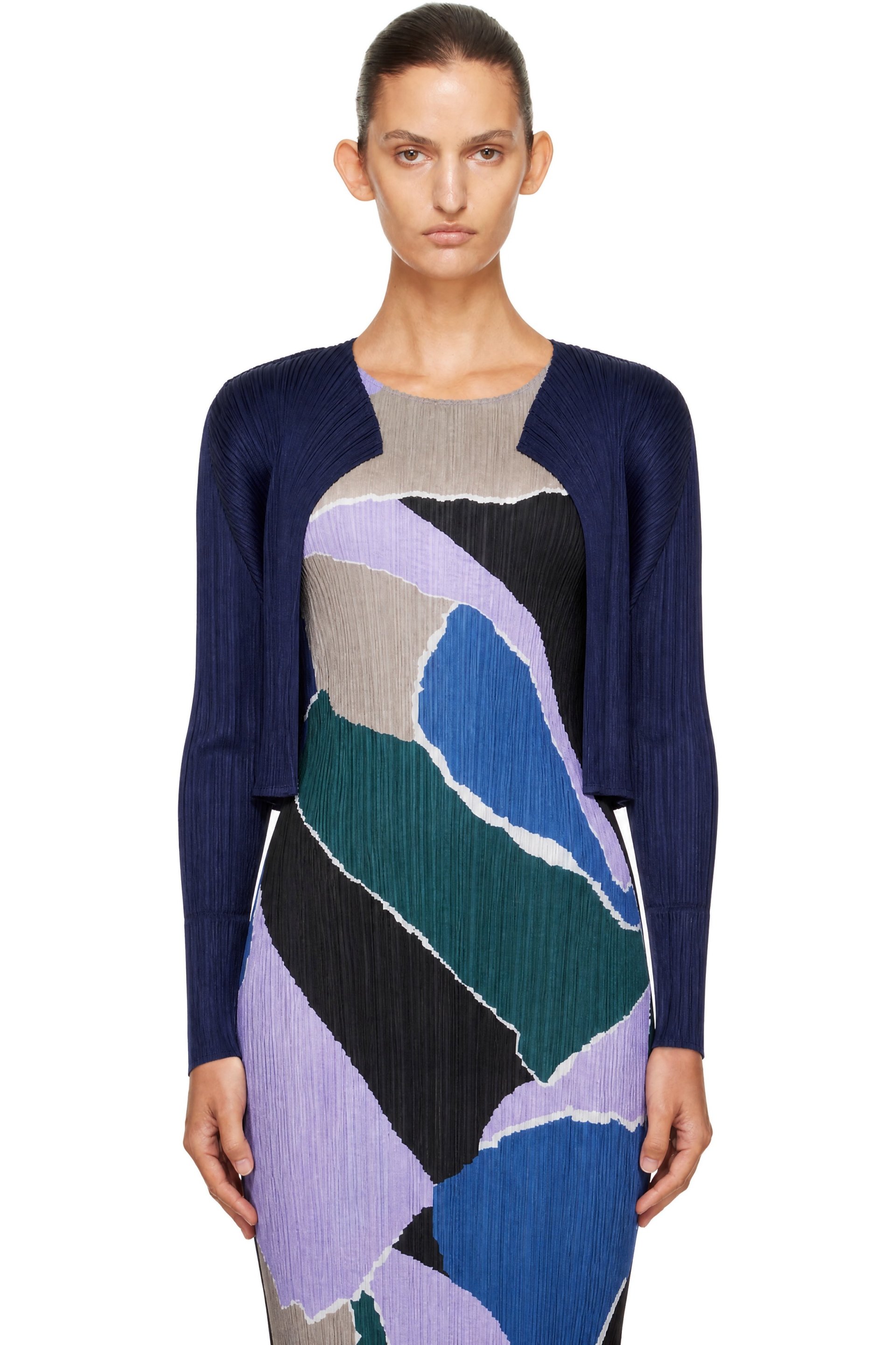 PLEATS PLEASE ISSEY MIYAKE - Navy Monthly Colors September Cardigan