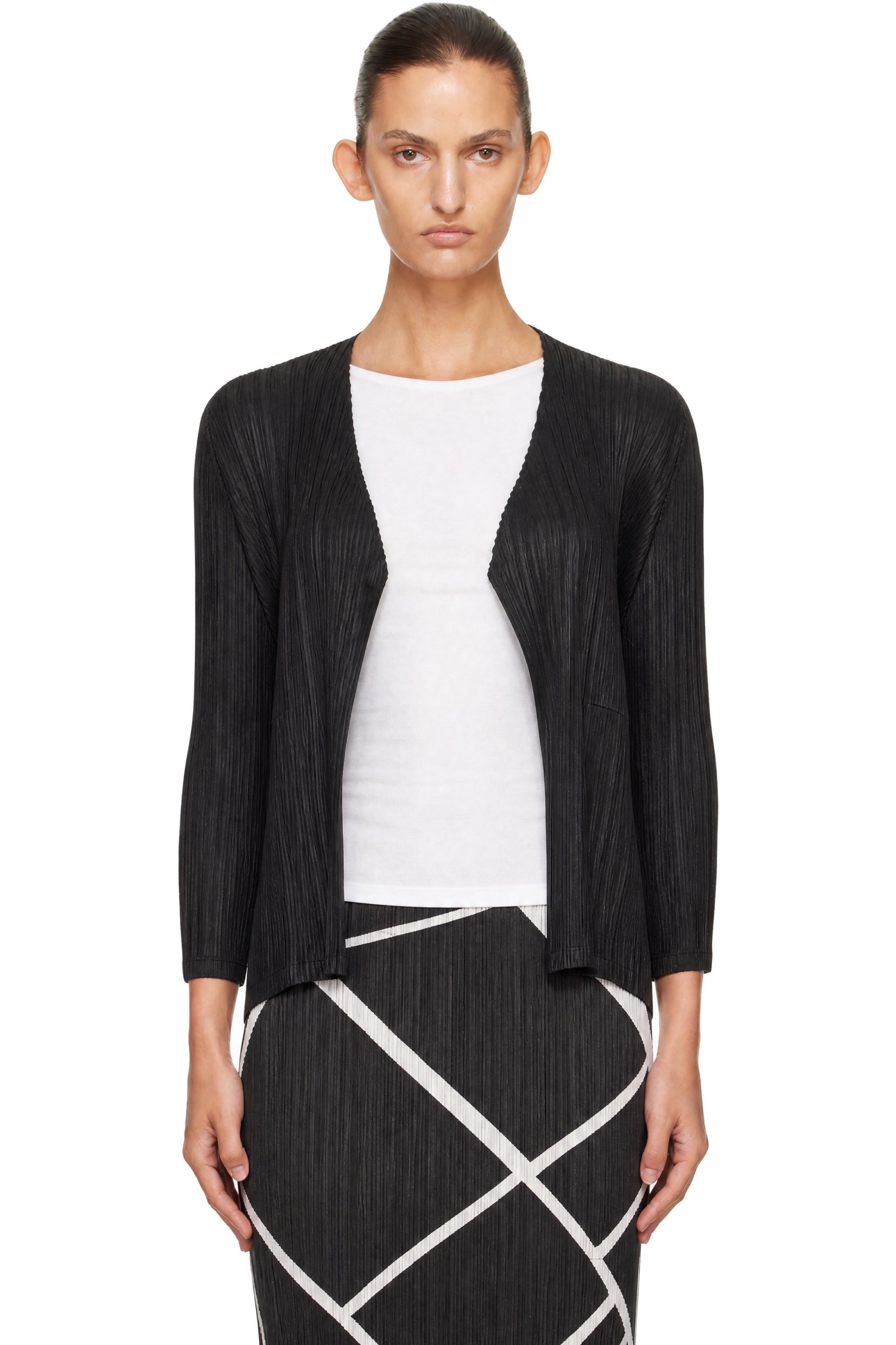 PLEATS PLEASE ISSEY MIYAKE - Black Mellow Pleats Cardigan