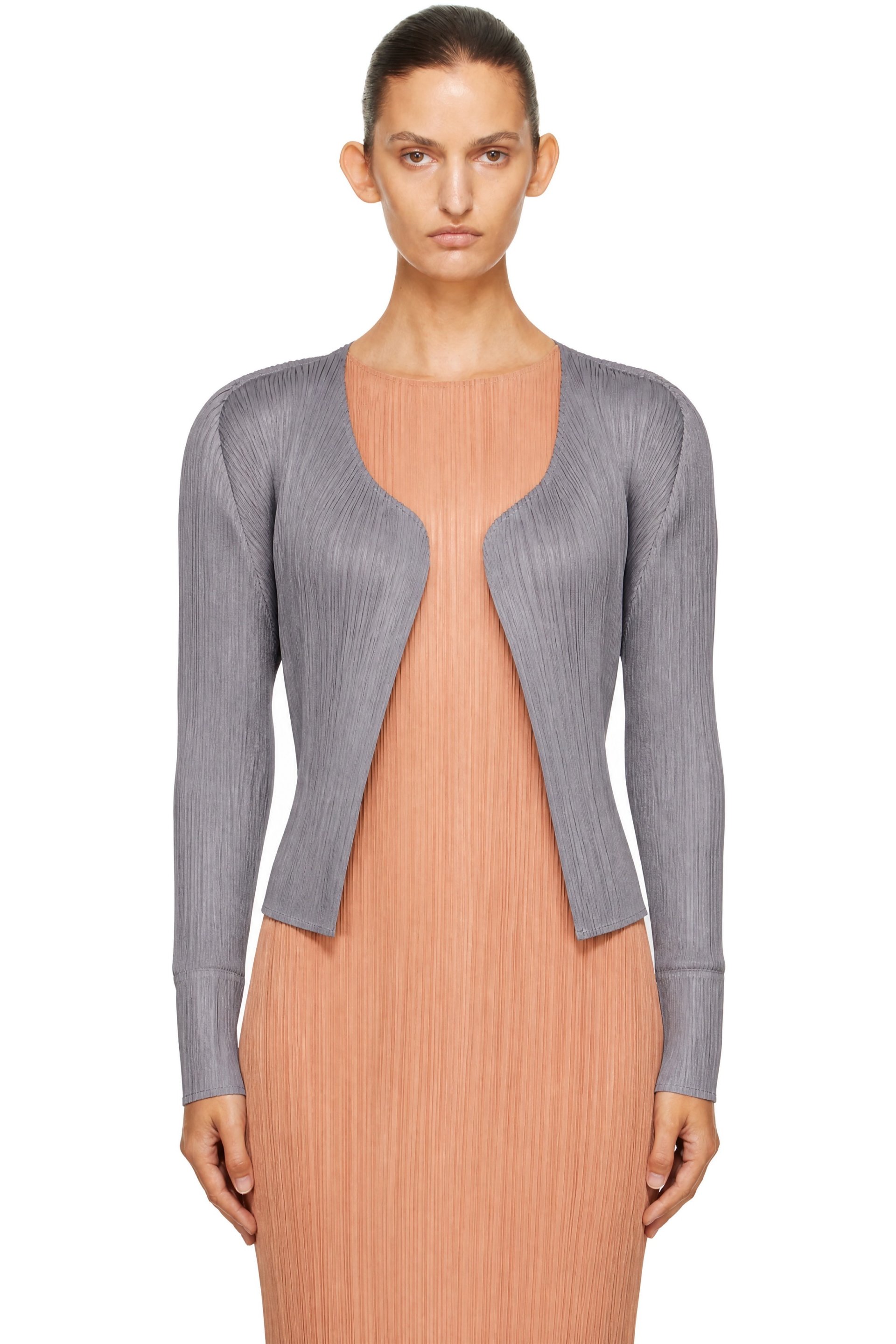 PLEATS PLEASE ISSEY MIYAKE - Gray Basics Cardigan