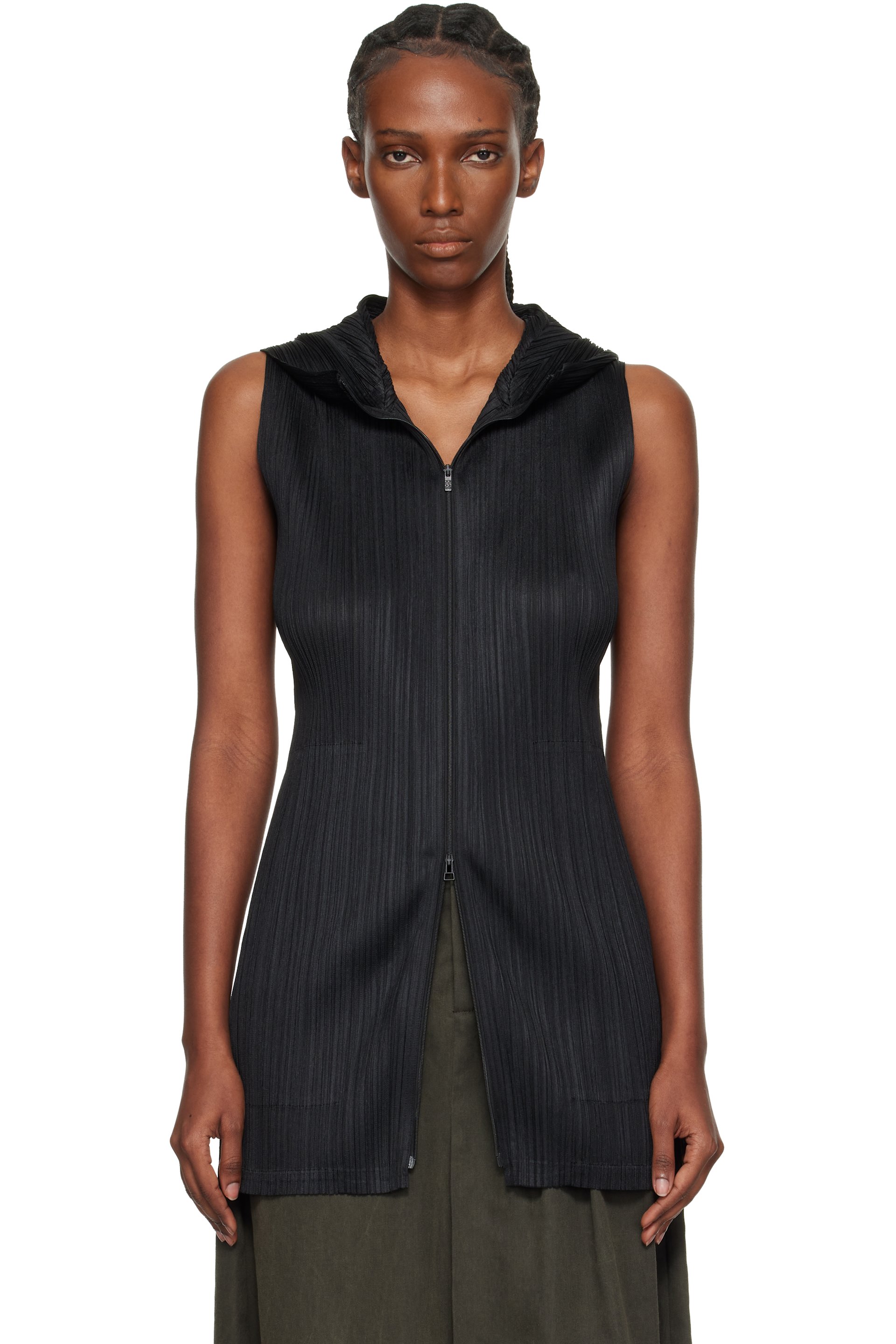 PLEATS PLEASE ブラック タンクトップ Pleats Please Tank – Lucky in Love