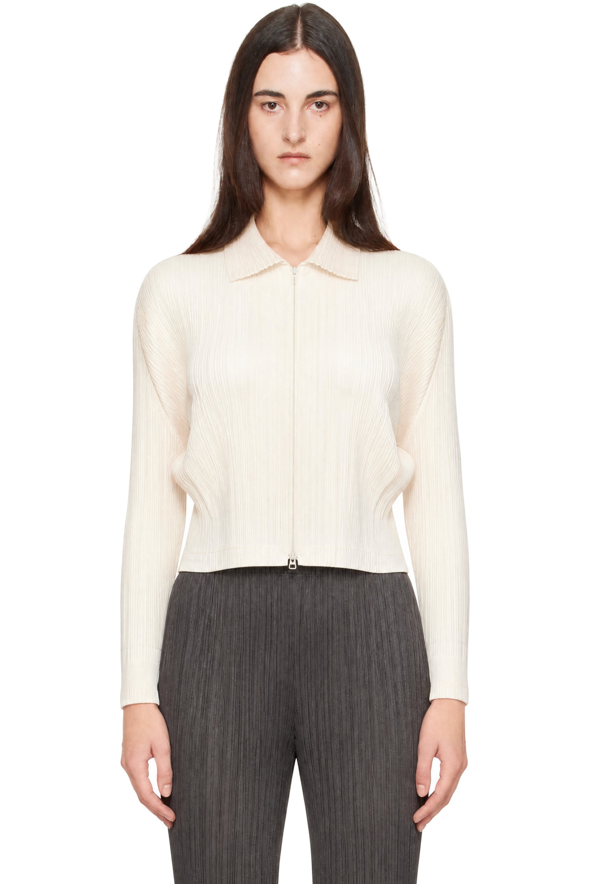 PLEATS PLEASE ISSEY MIYAKE - Off-White Monthly Colors August Cardigan
