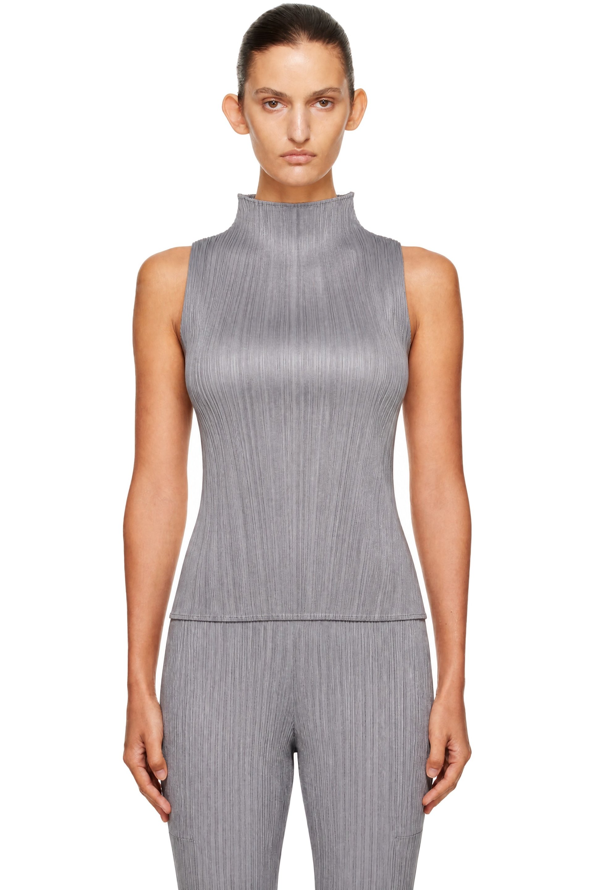 PLEATS PLEASE ISSEY MIYAKE - Gray Basics Turtleneck Top