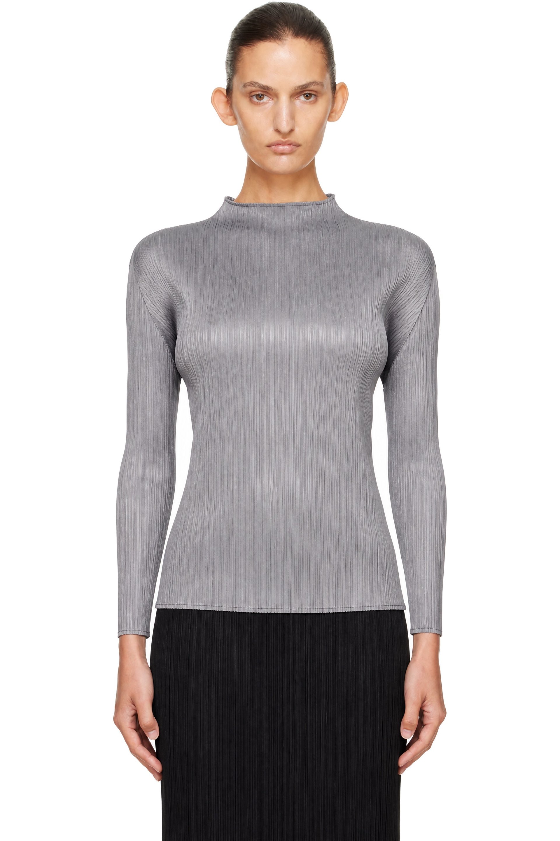 PLEATS PLEASE ISSEY MIYAKE - Gray Basics Turtleneck Top