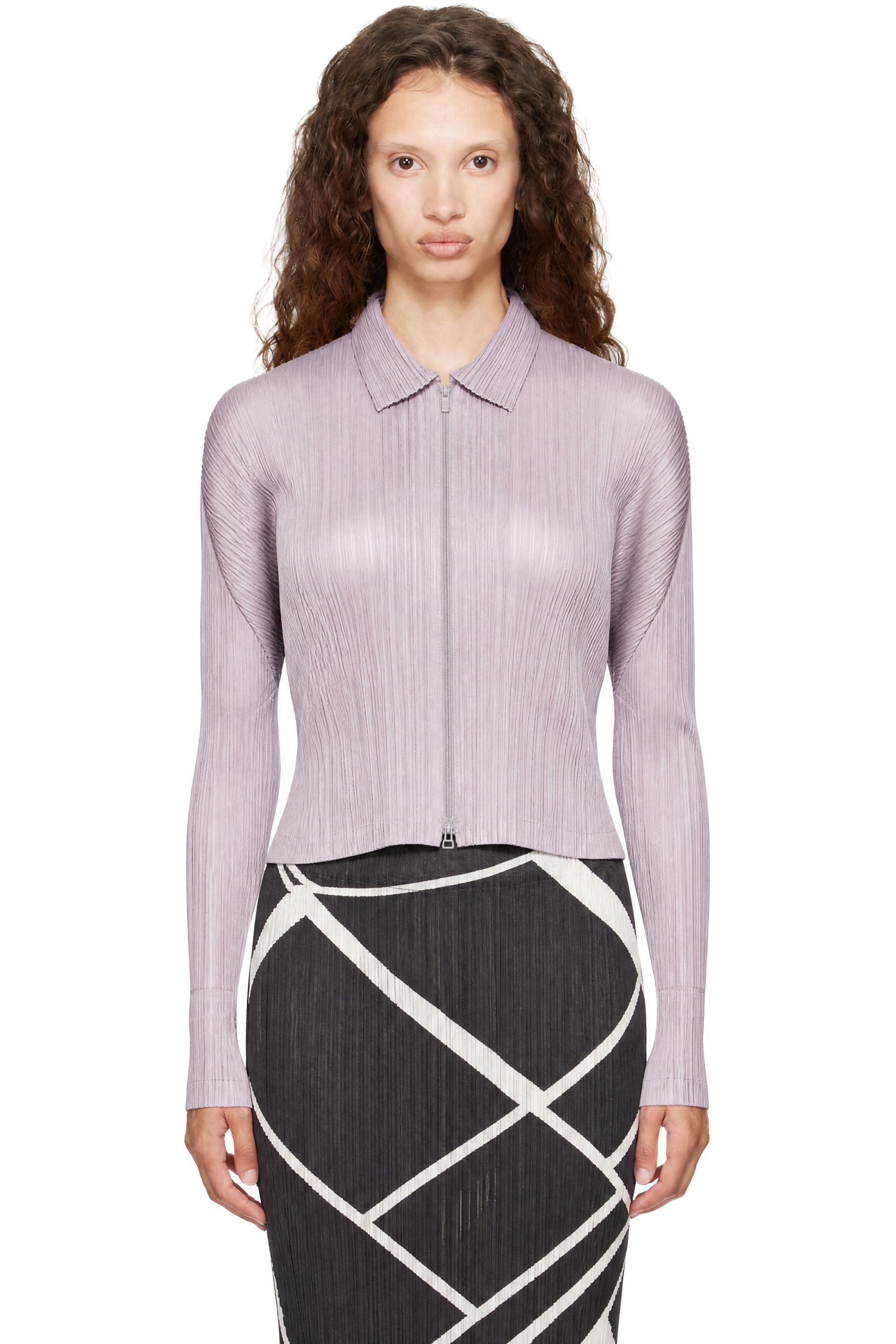 PLEATS PLEASE ISSEY MIYAKE - パープル Monthly Colors August カーディガン