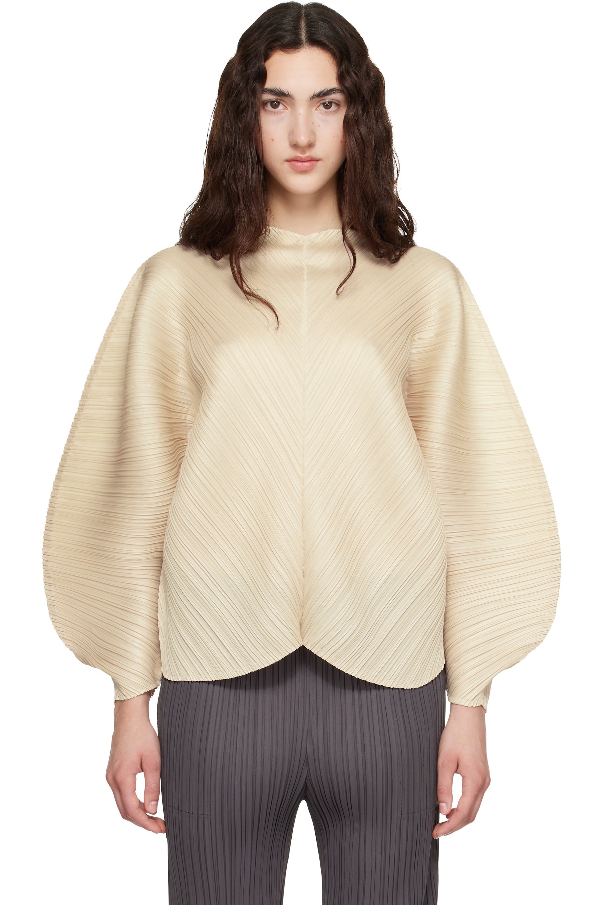 PLEATS PLEASE ISSEY MIYAKE - Beige Coast Blouse