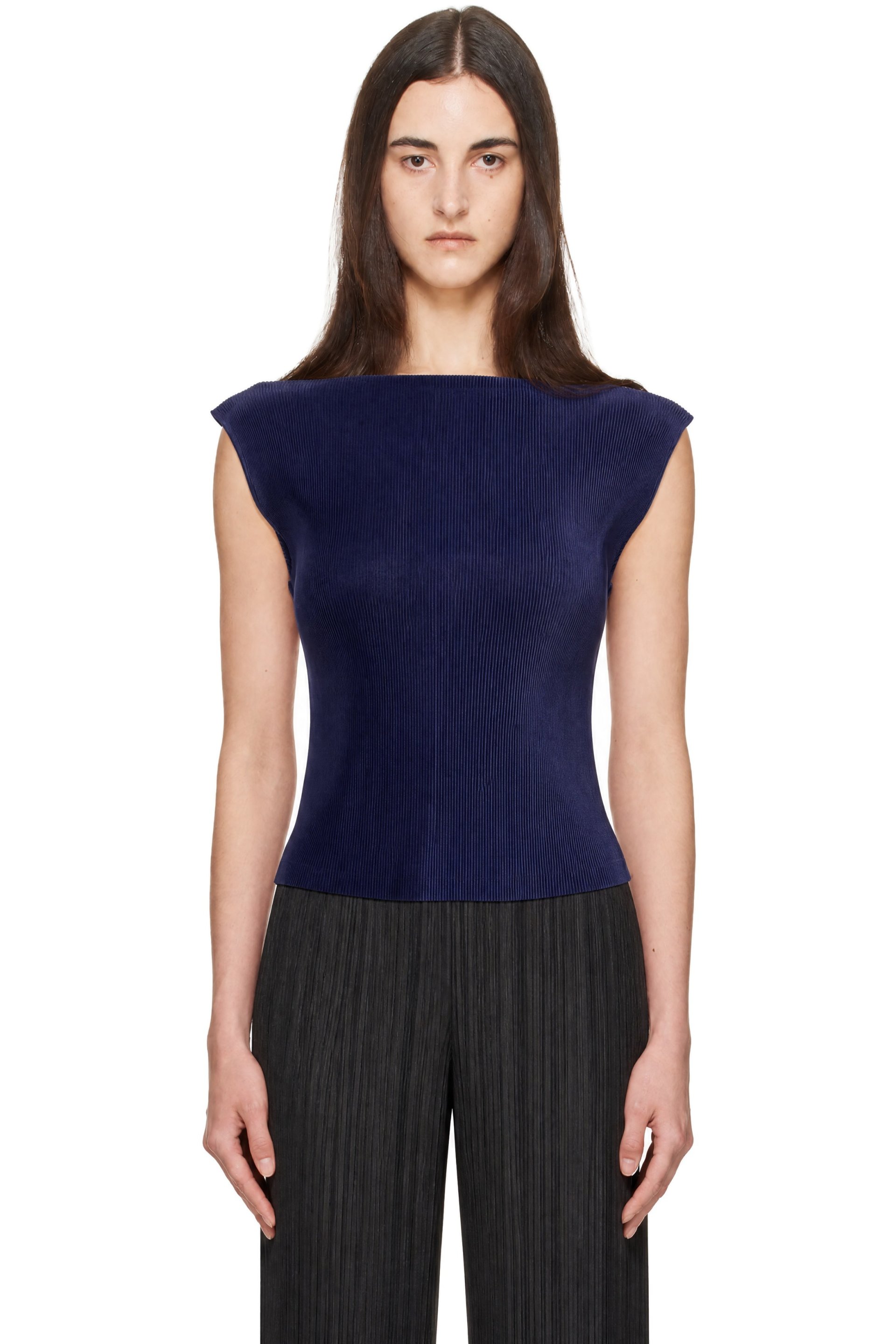 PLEATS PLEASE ISSEY MIYAKE - Navy Mist September Top