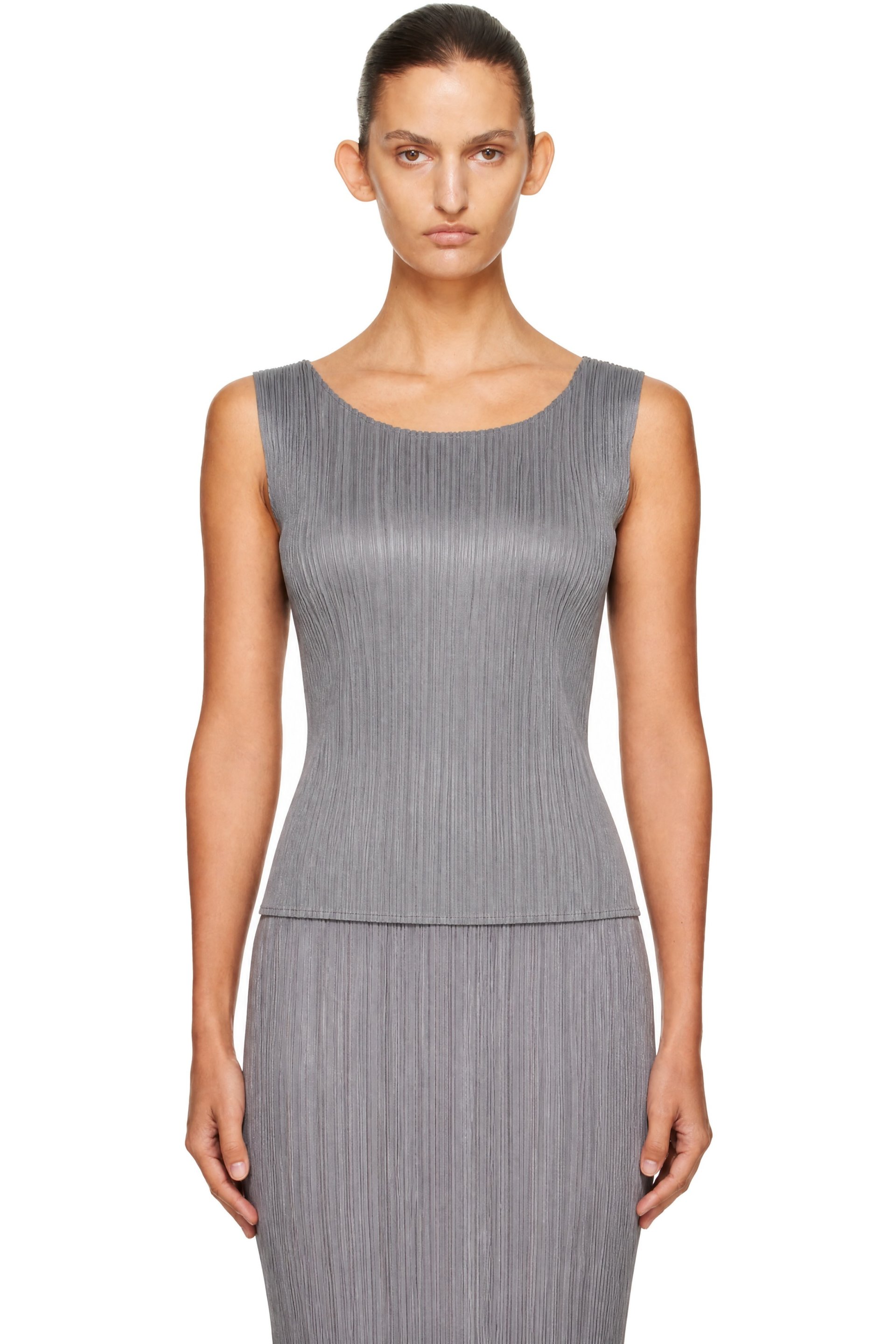 PLEATS PLEASE ISSEY MIYAKE - Gray Basics Top