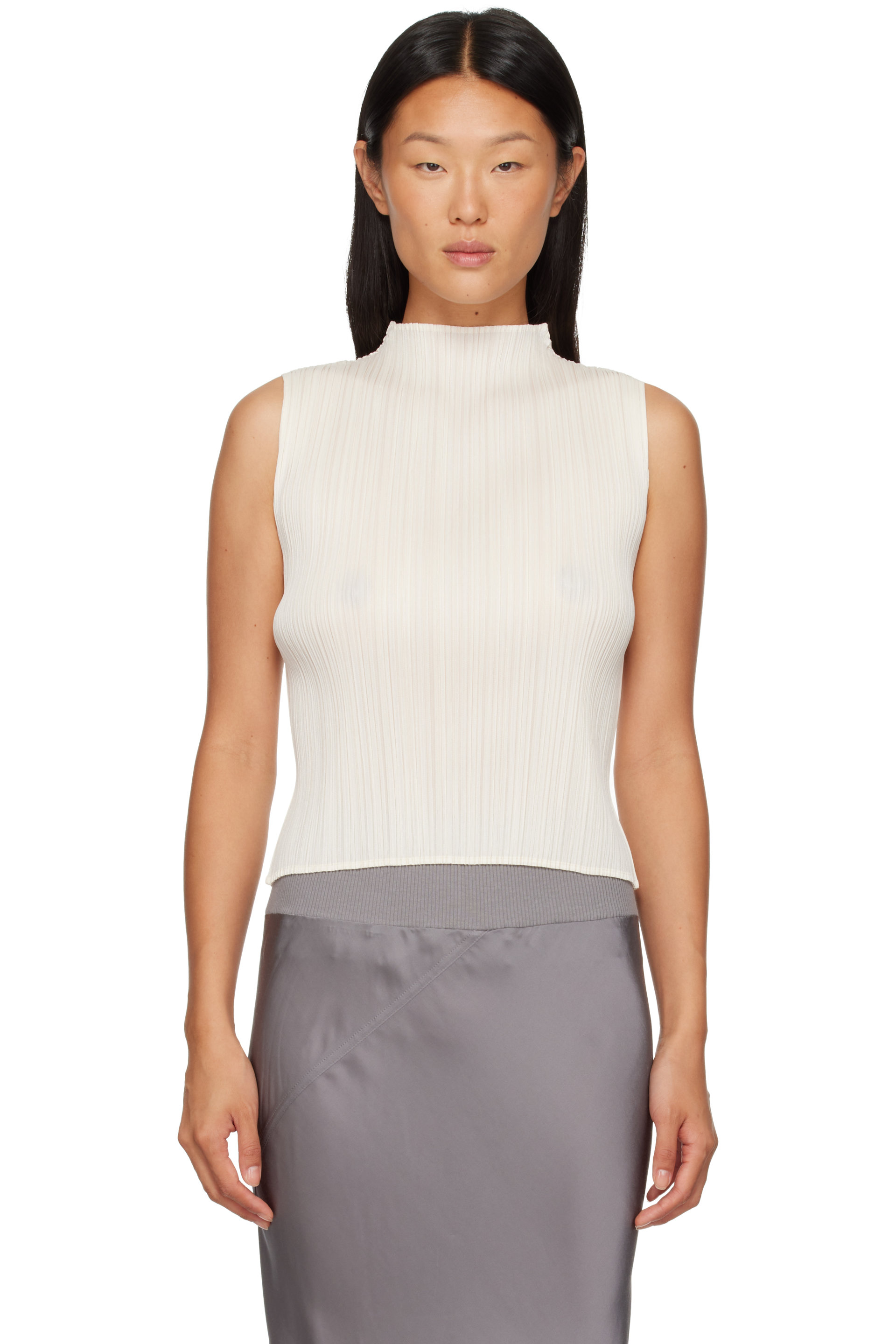 PLEATS PLEASE ISSEY MIYAKE - Off-White Monthly Colors August Top