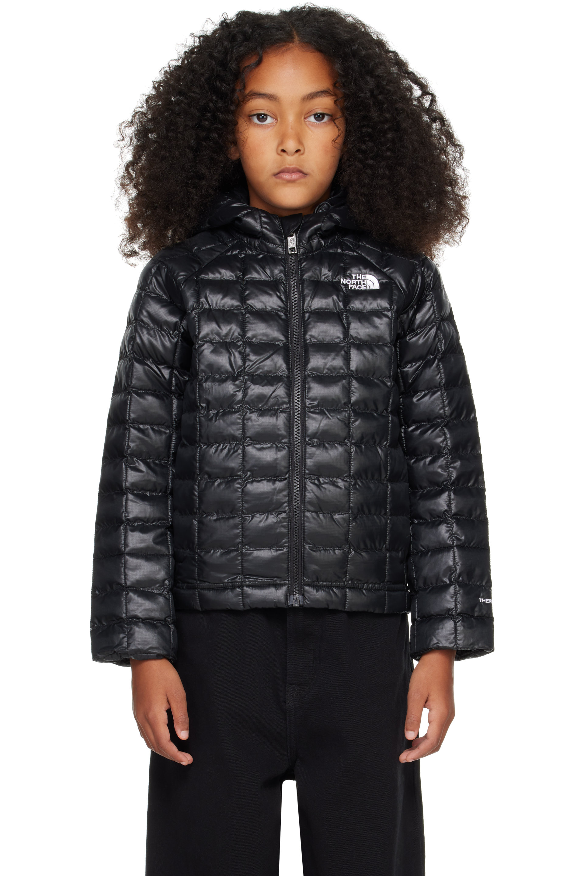 The North Face Kids - Enfant | Blouson noir à isolation ThermoBall et à capuche