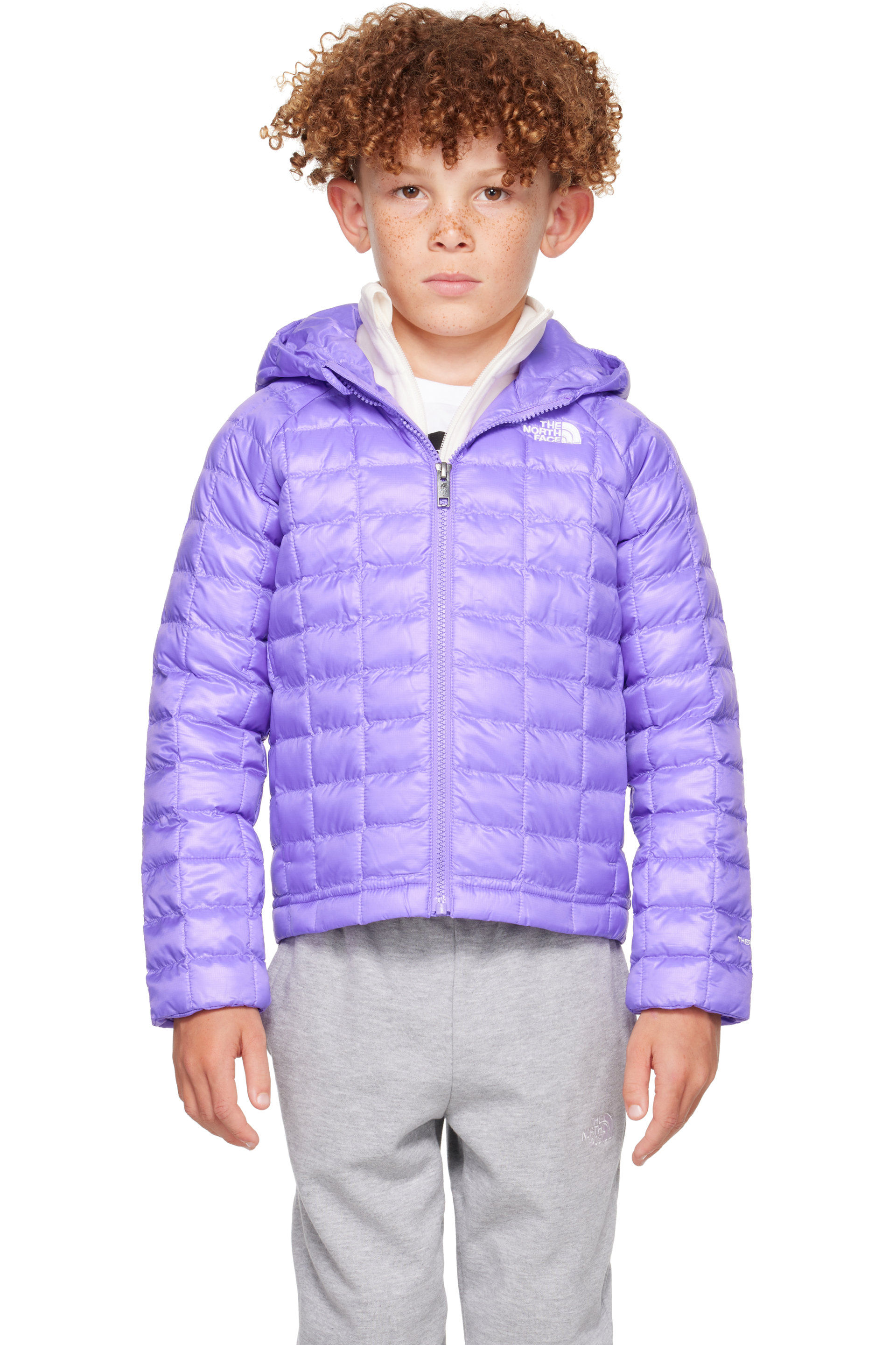 The North Face Kids - Little Kids Purple THERMOBALL Hooded Jacket