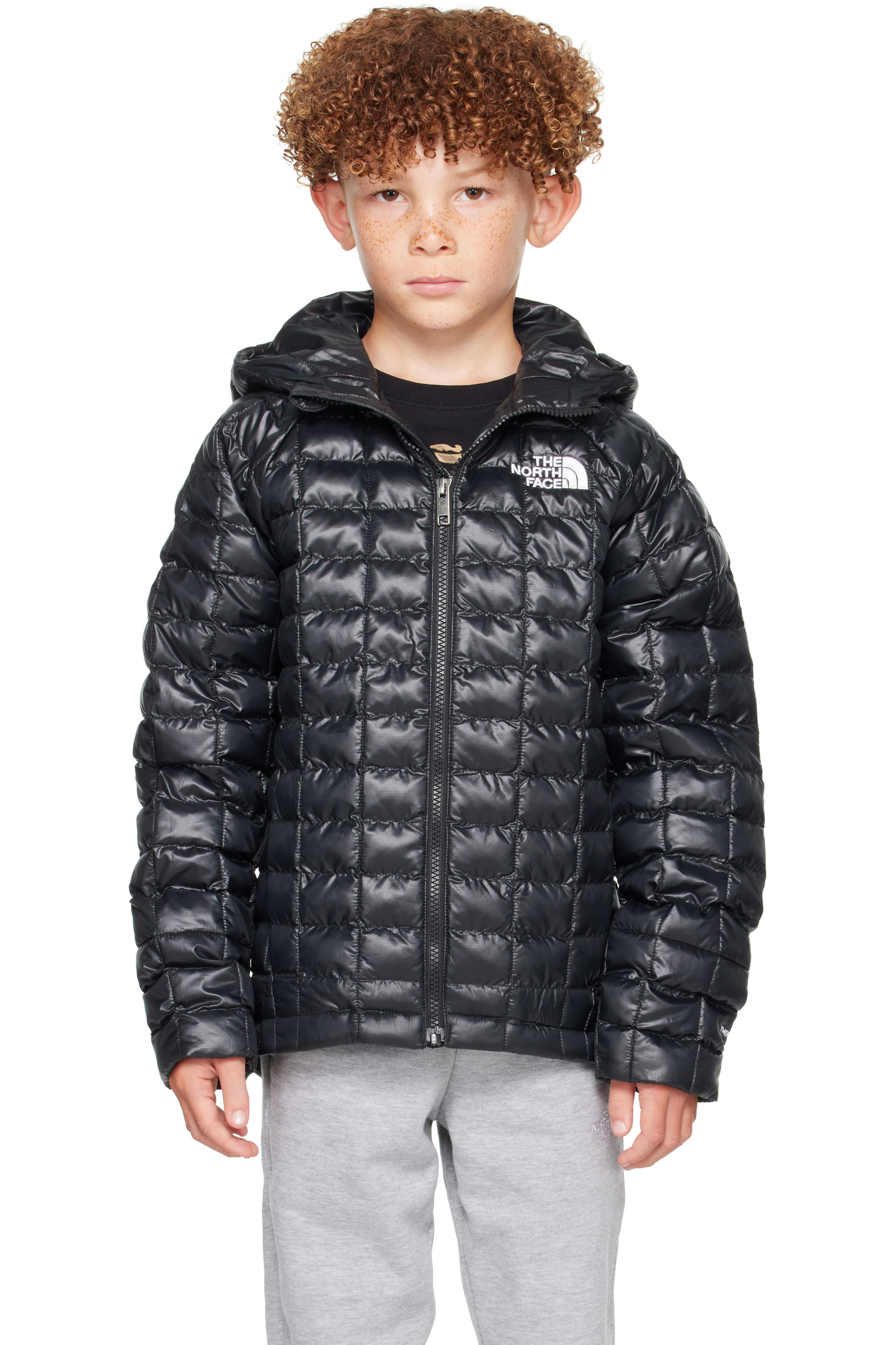 The North Face Kids - Big Kids Black THERMOBALL Hooded Jacket