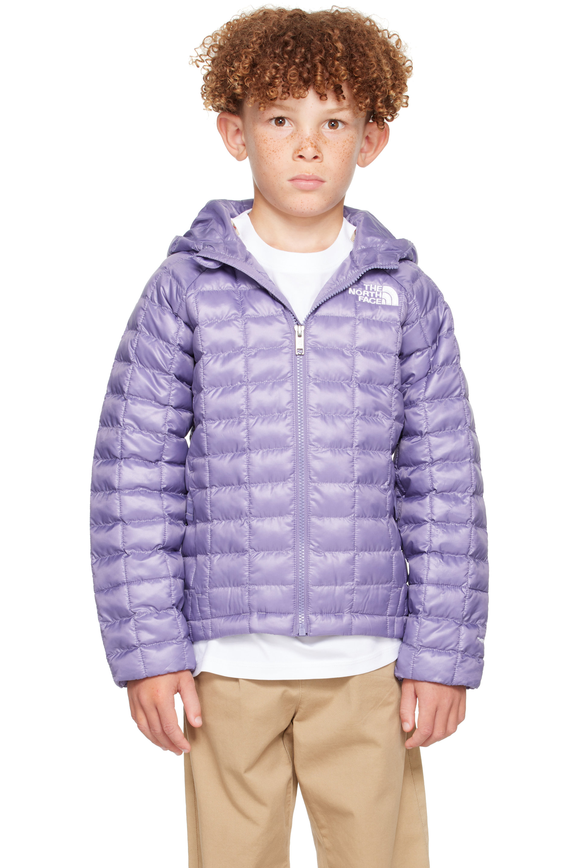 The North Face Kids - Big Kids Purple THERMOBALL Hooded Jacket