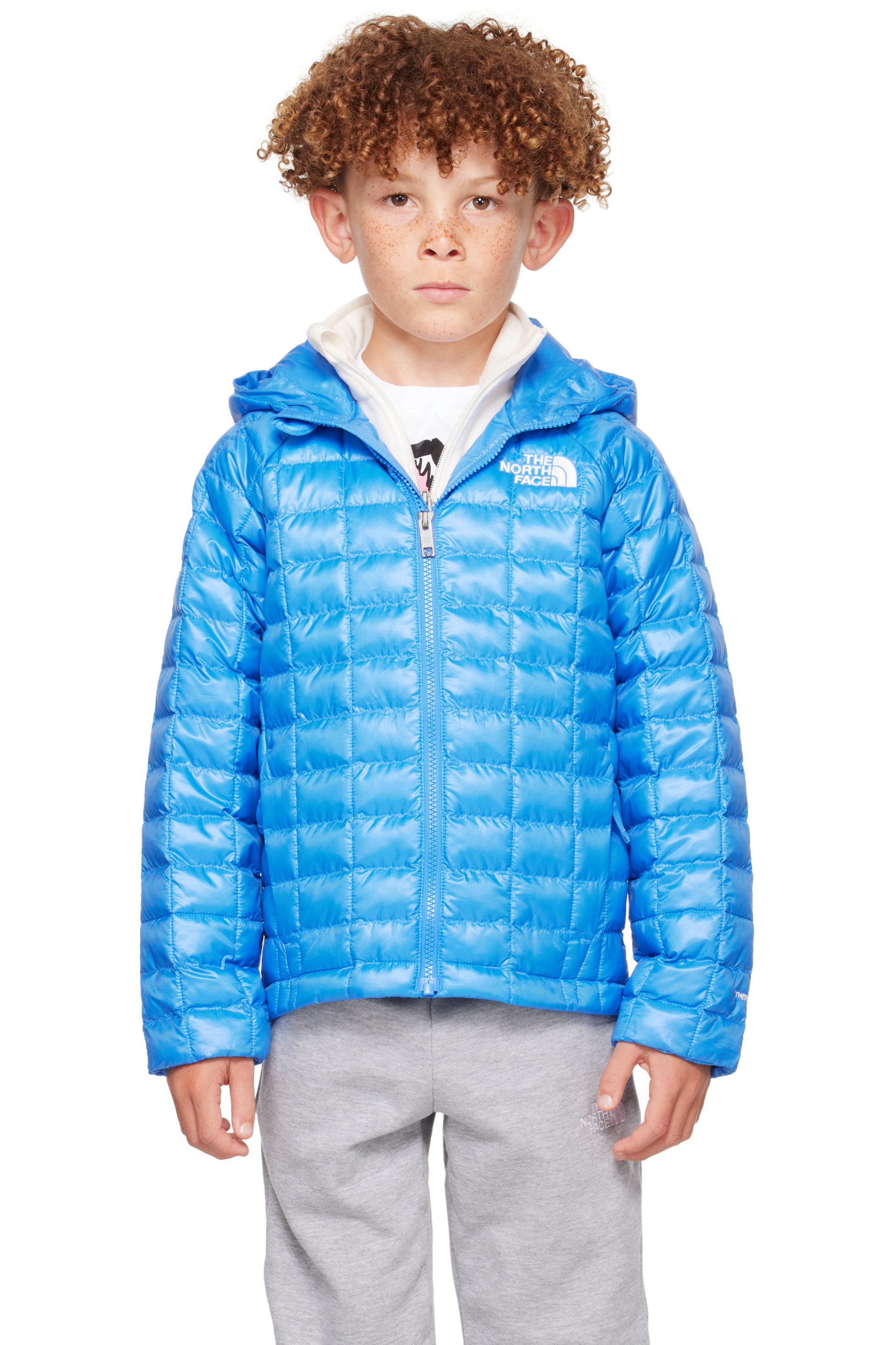 The North Face Kids - Big Kids Blue THERMOBALL Hooded Jacket