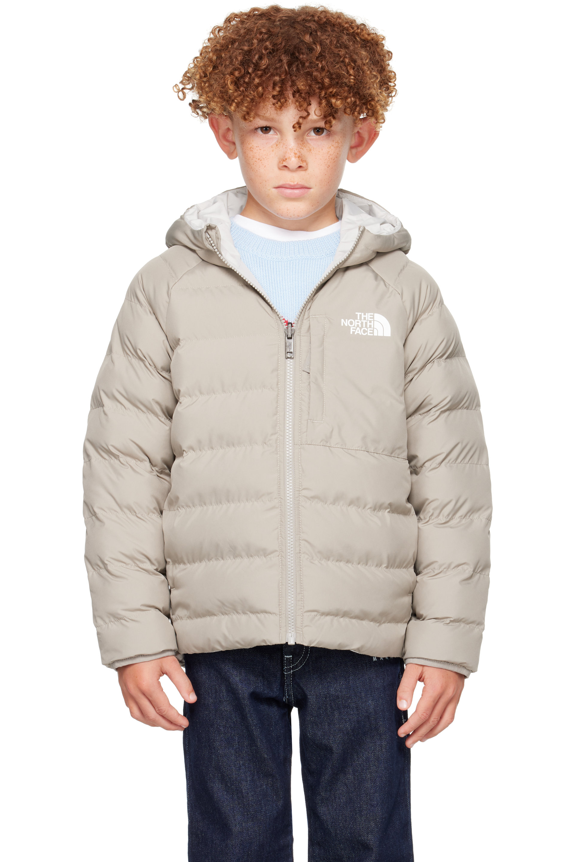 The North Face Kids - Big Kids Gray Reversible Perrito Hooded Jacket