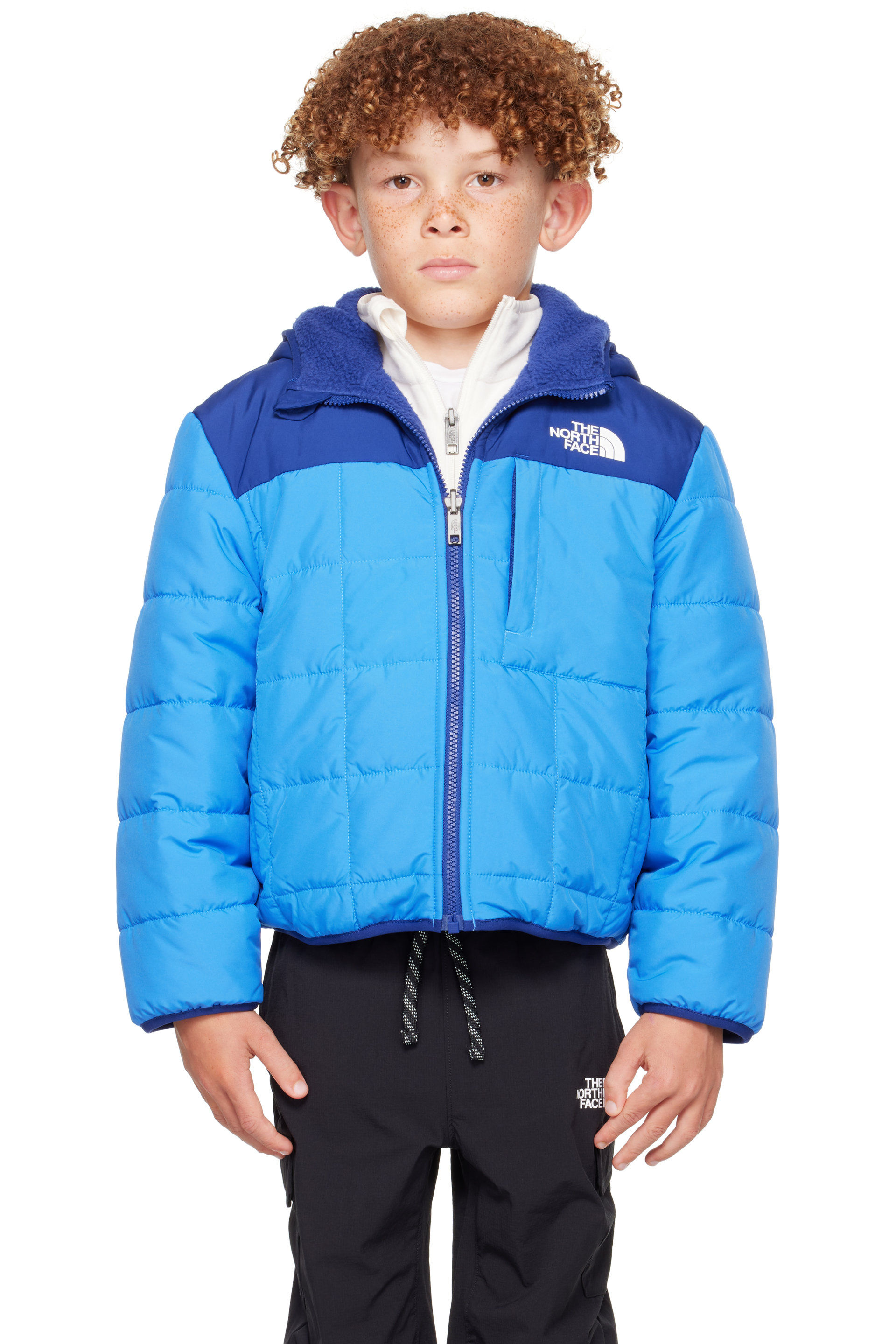 The North Face Kids - Big Kids Blue Reversible Shasta Full-Zip Hooded Jacket
