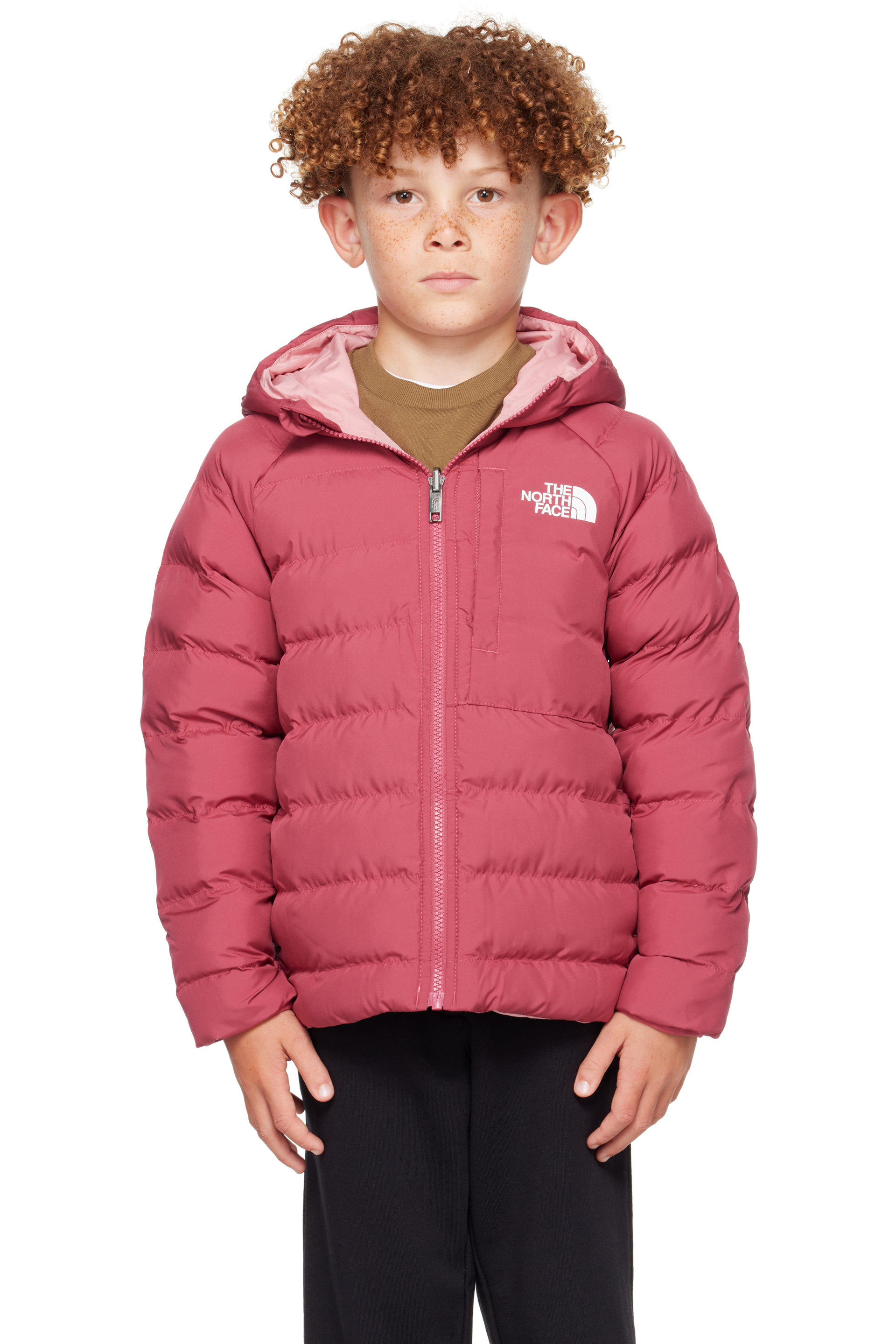 The North Face Kids - Big Kids Pink Reversible Perrito Hooded Jacket