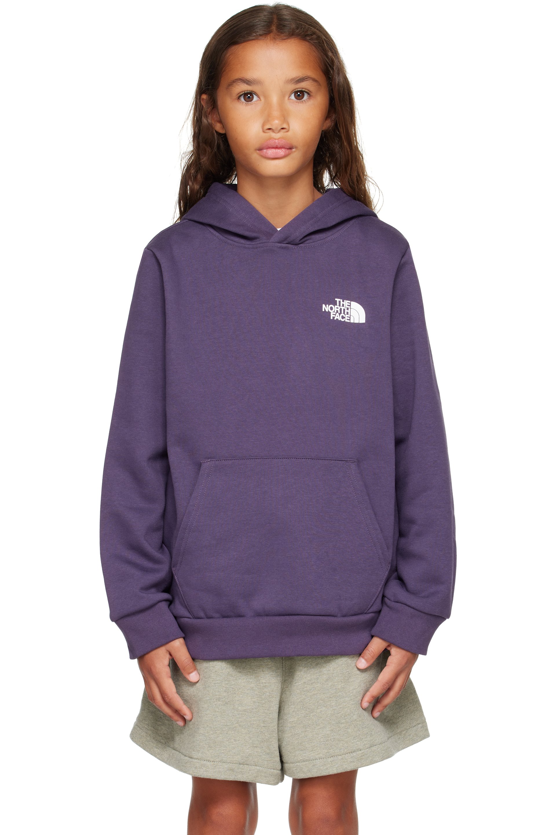 The North Face Kids - Jeune | Pull à capuche Evolution mauve à logo NSE imprimé