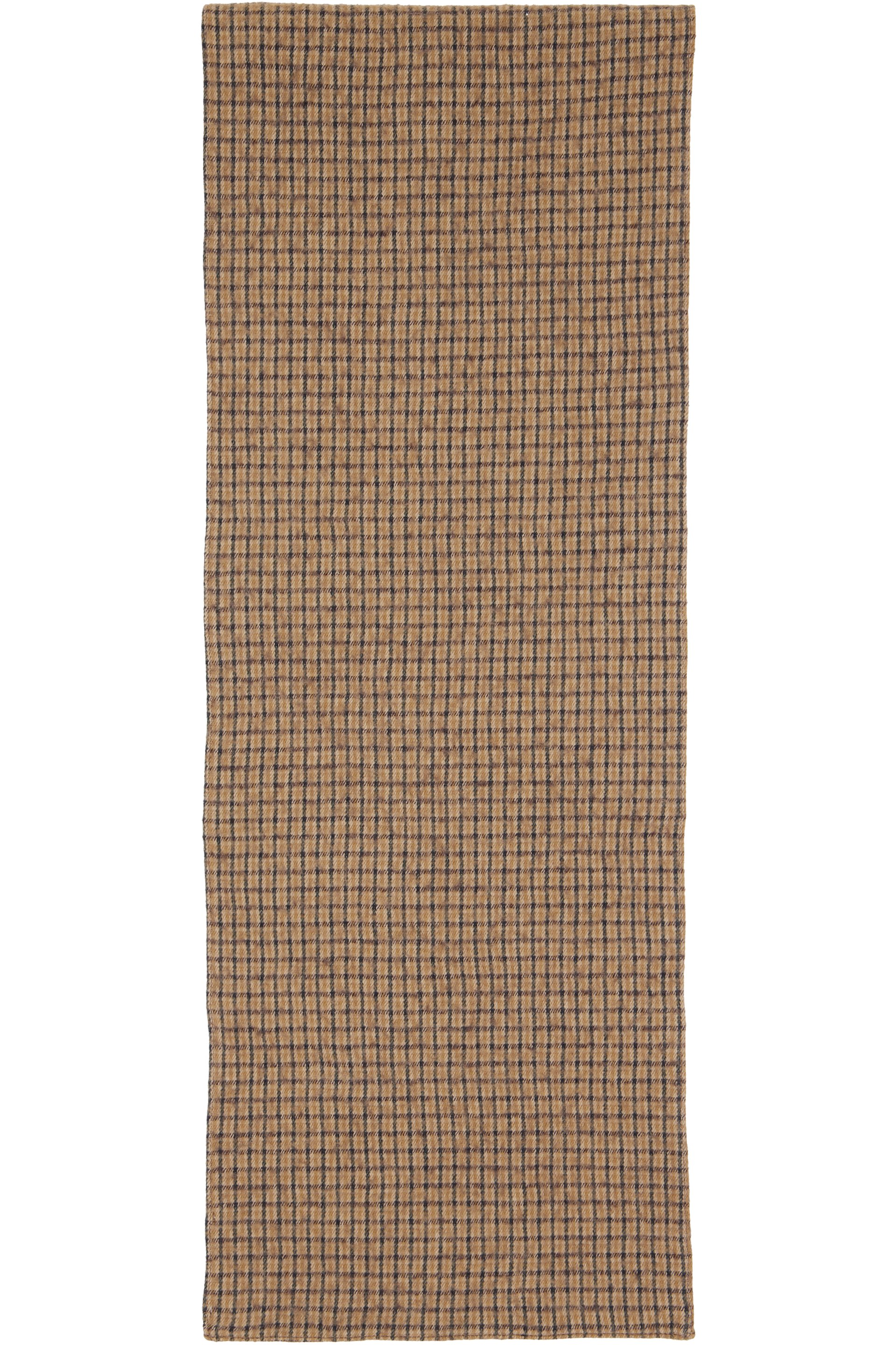Cawley - Brown Check Cotton/Wool Twill Scarf