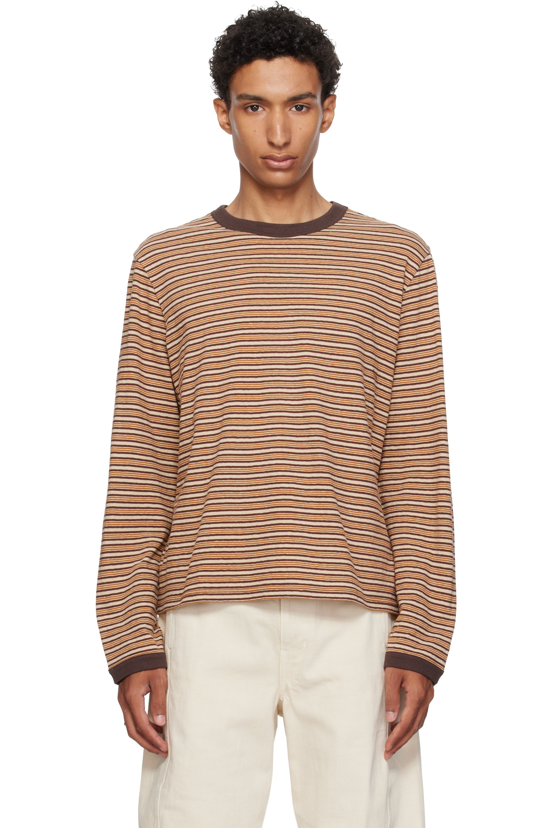 Cawley - Brown Jersey Long Sleeve T-shirt