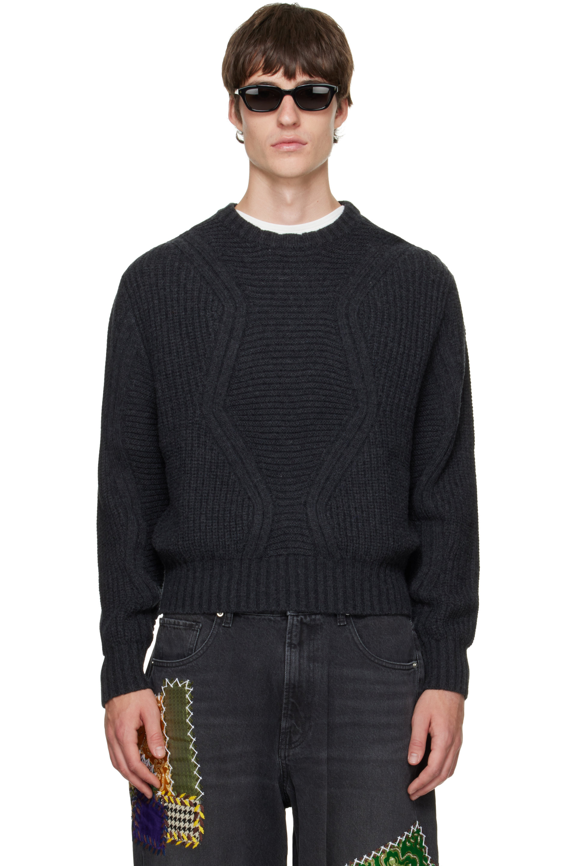 BLUEMARBLE - Pull épais gris en laine