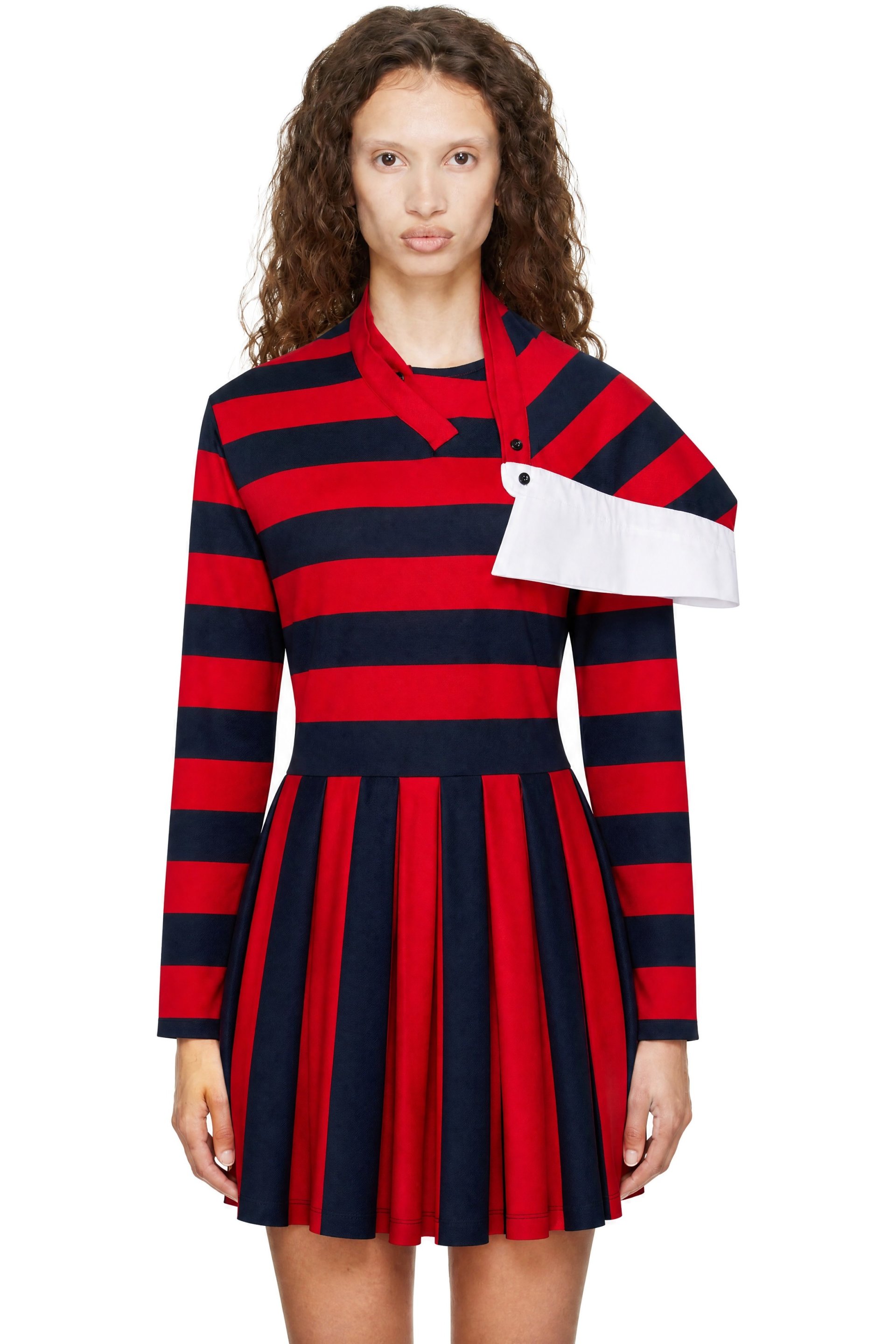FIDAN NOVRUZOVA - Red & Navy Noemie Polo Minidress