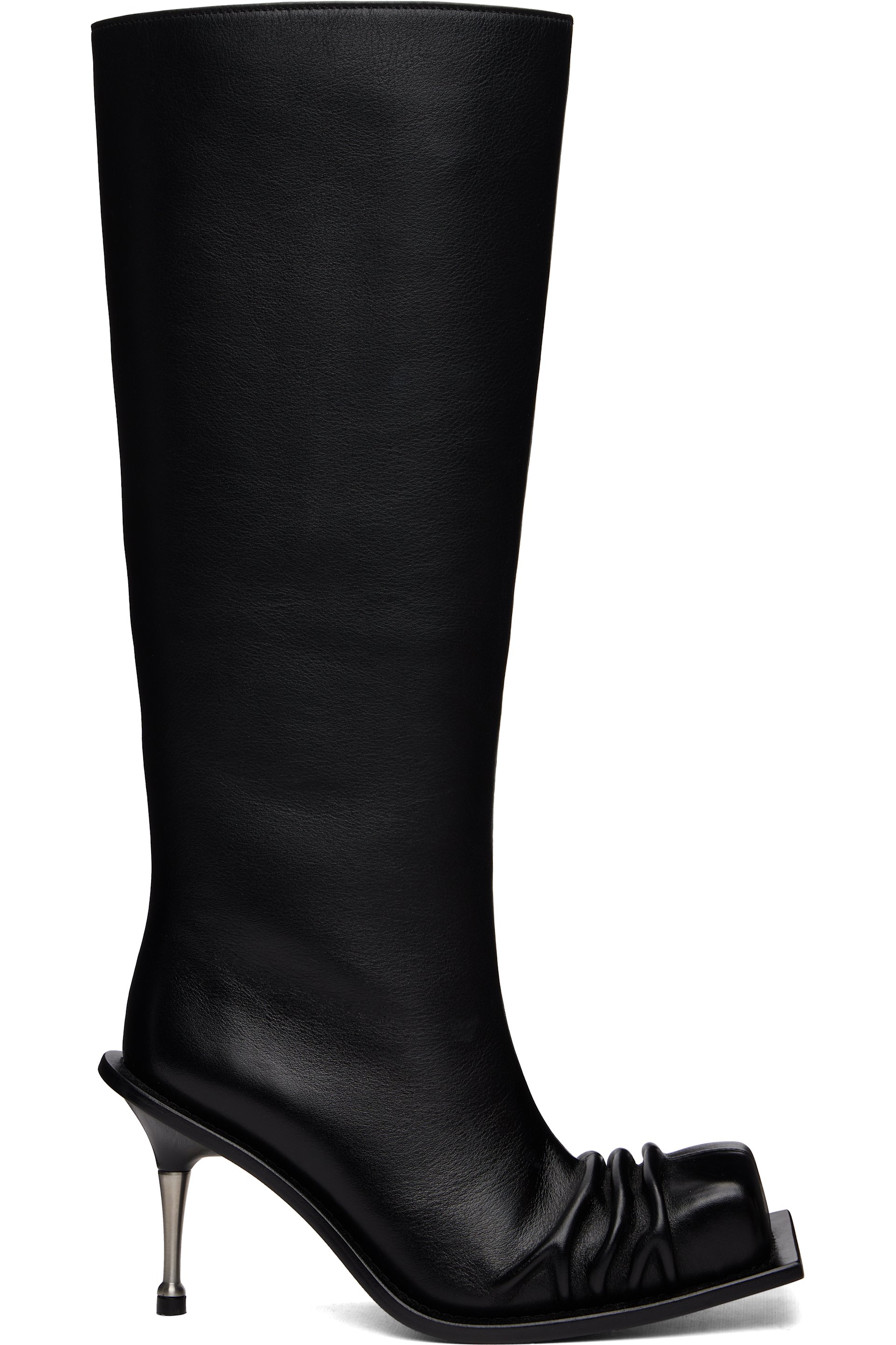 FIDAN NOVRUZOVA - 黑色 Stiletto Heel Classic Square Toe 高筒靴