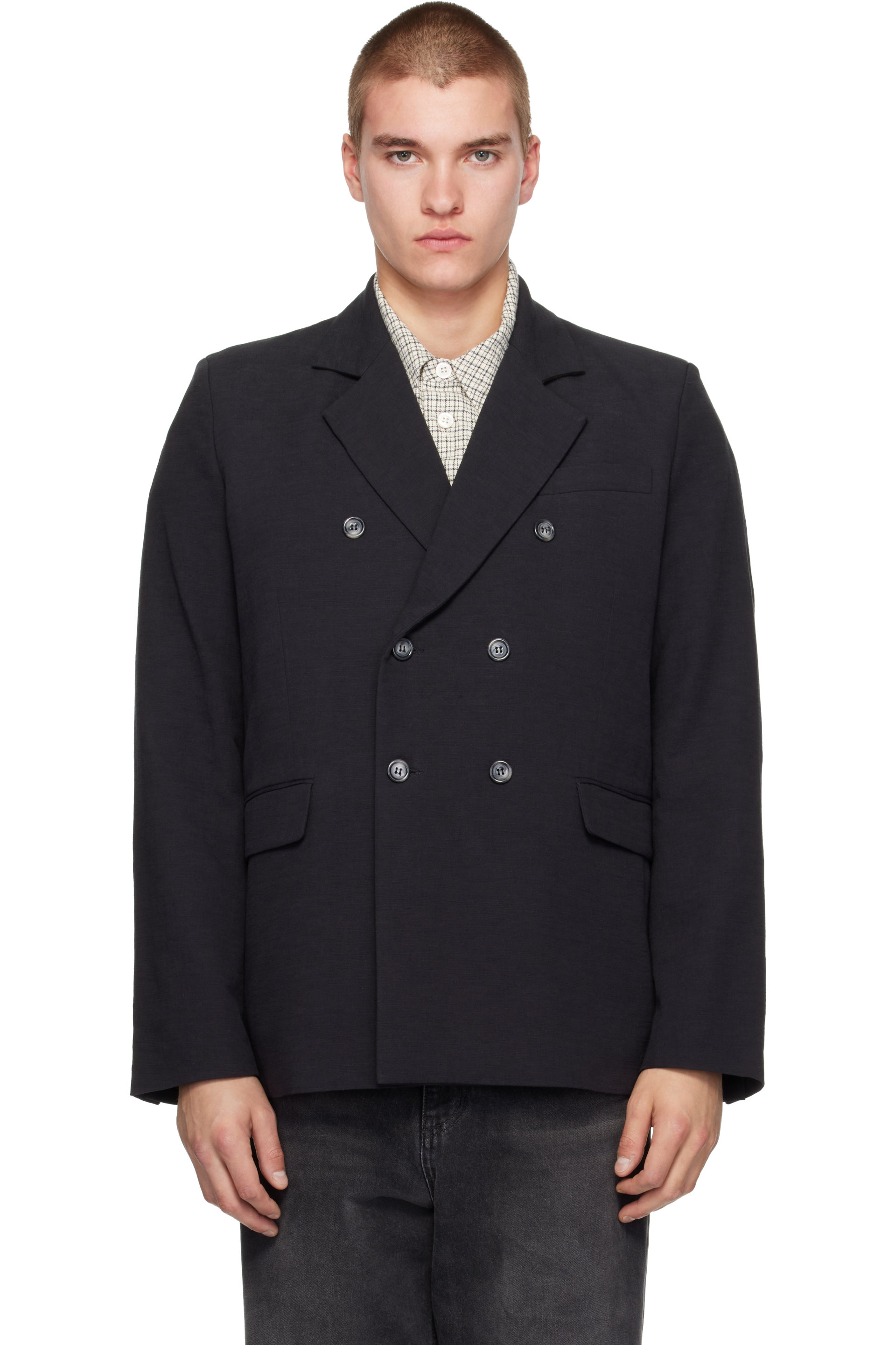 Palmes - Black Double-Breasted Blazer