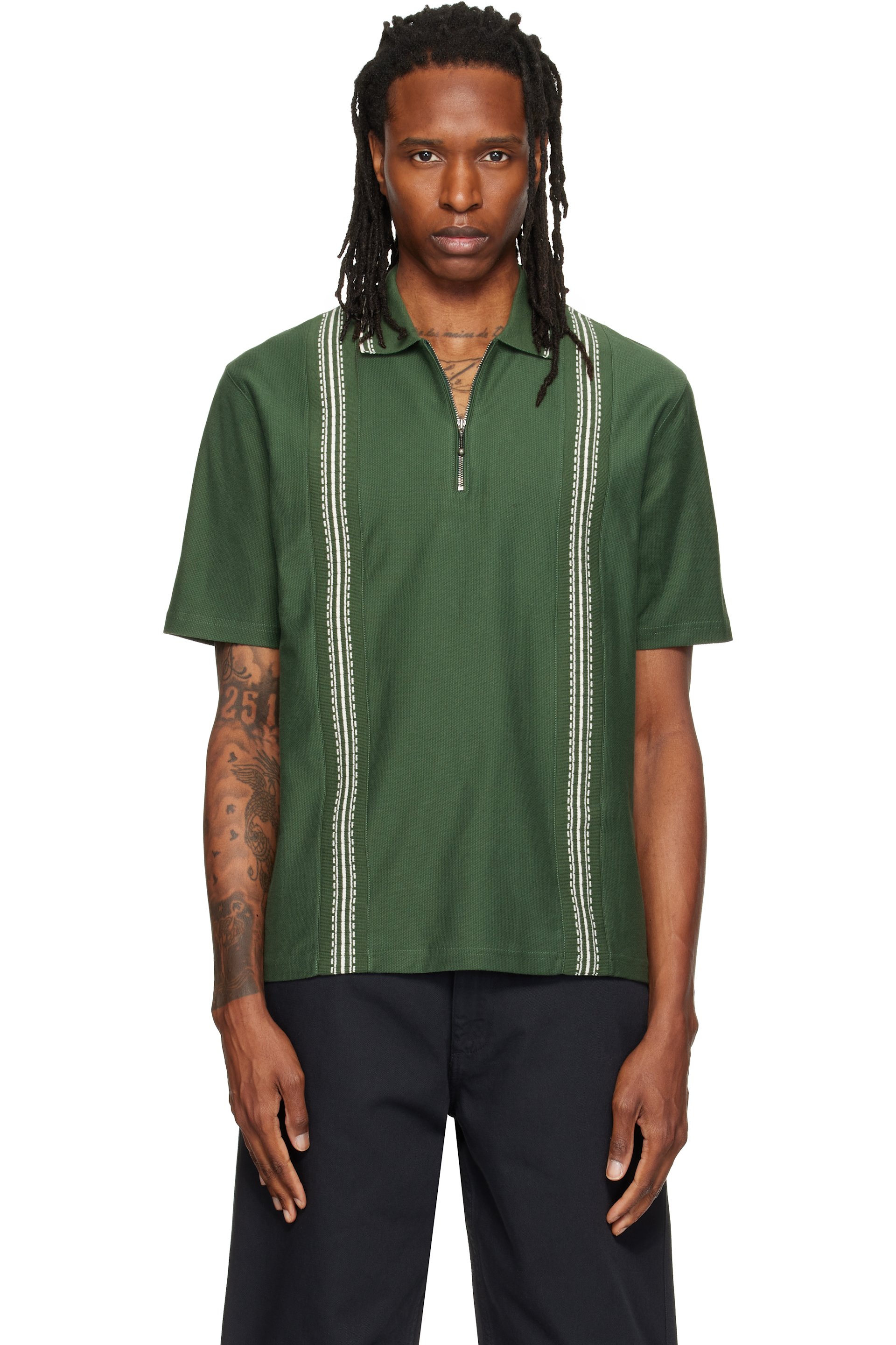 Palmes - Green Panel S/S Zip Polo