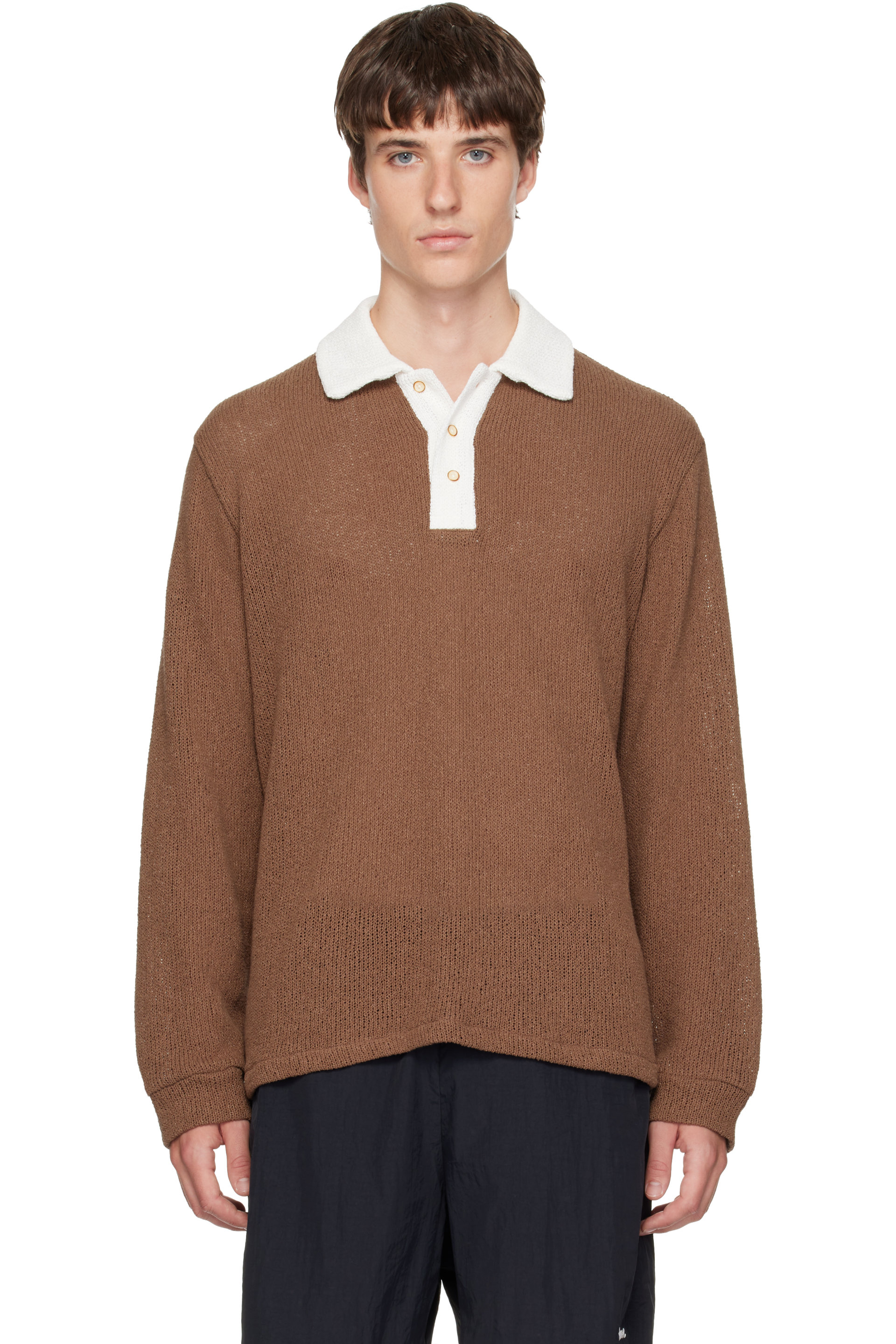 Palmes - Brown Knitted Rugby Polo