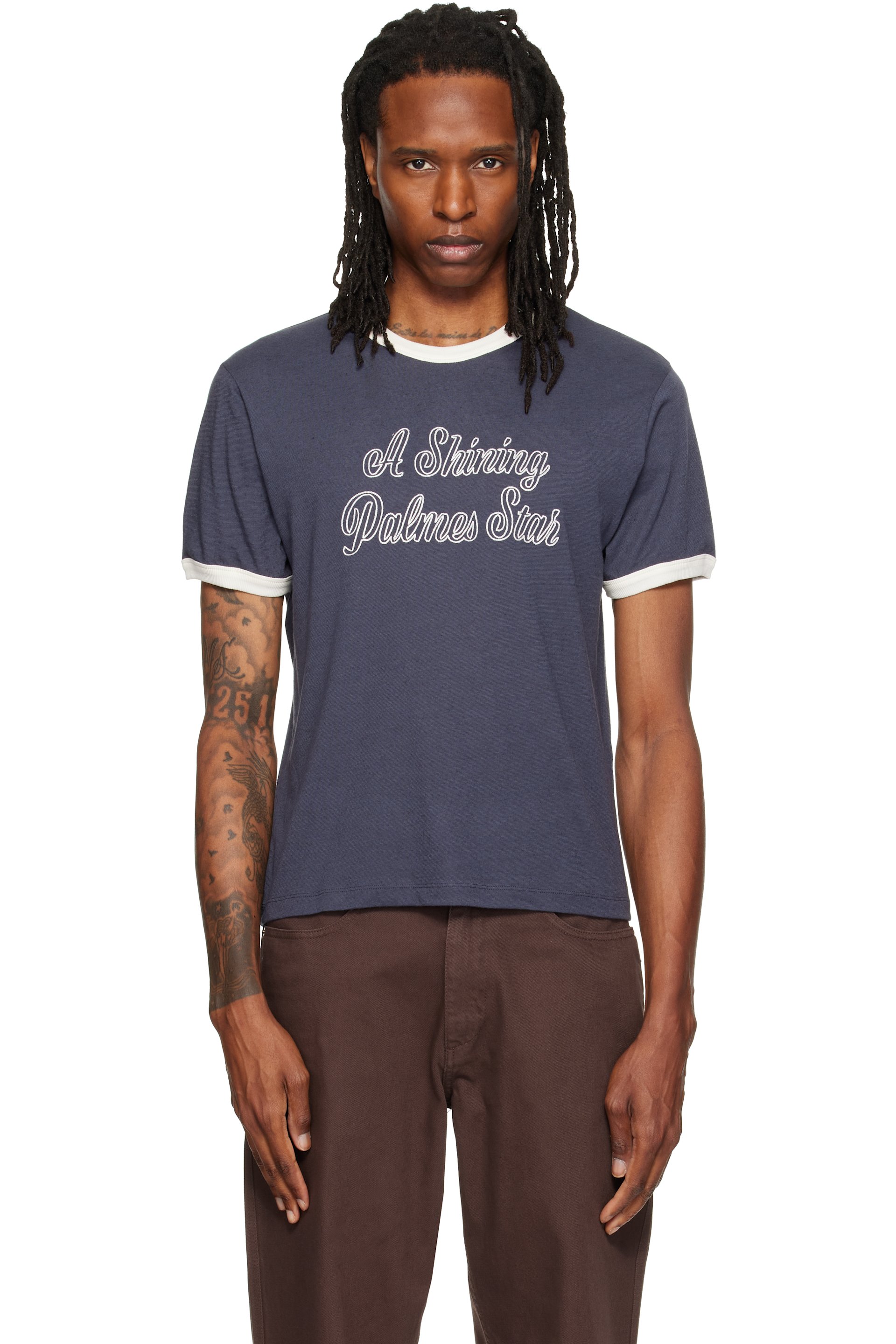 Palmes - Navy Star Ringer T-shirt