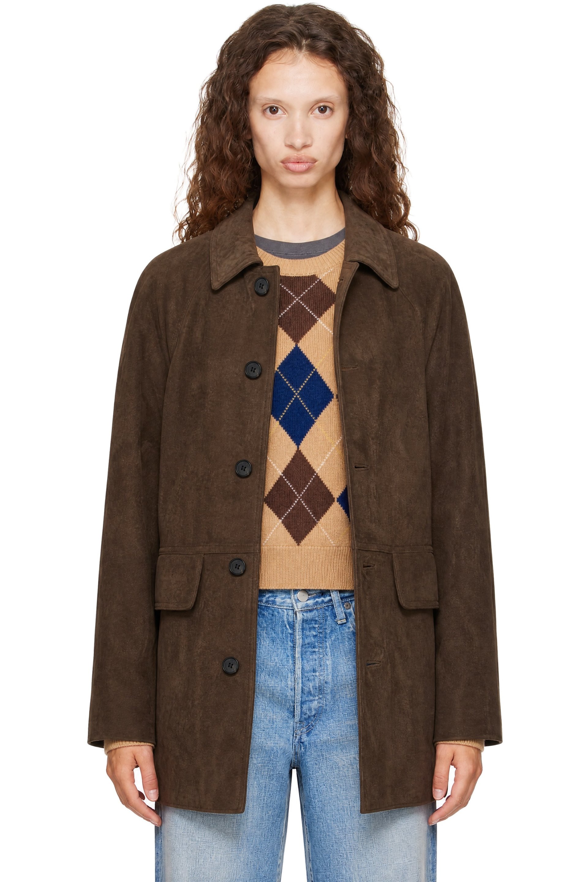 Dunst - Brown Lily Half Faux-Suede Jacket