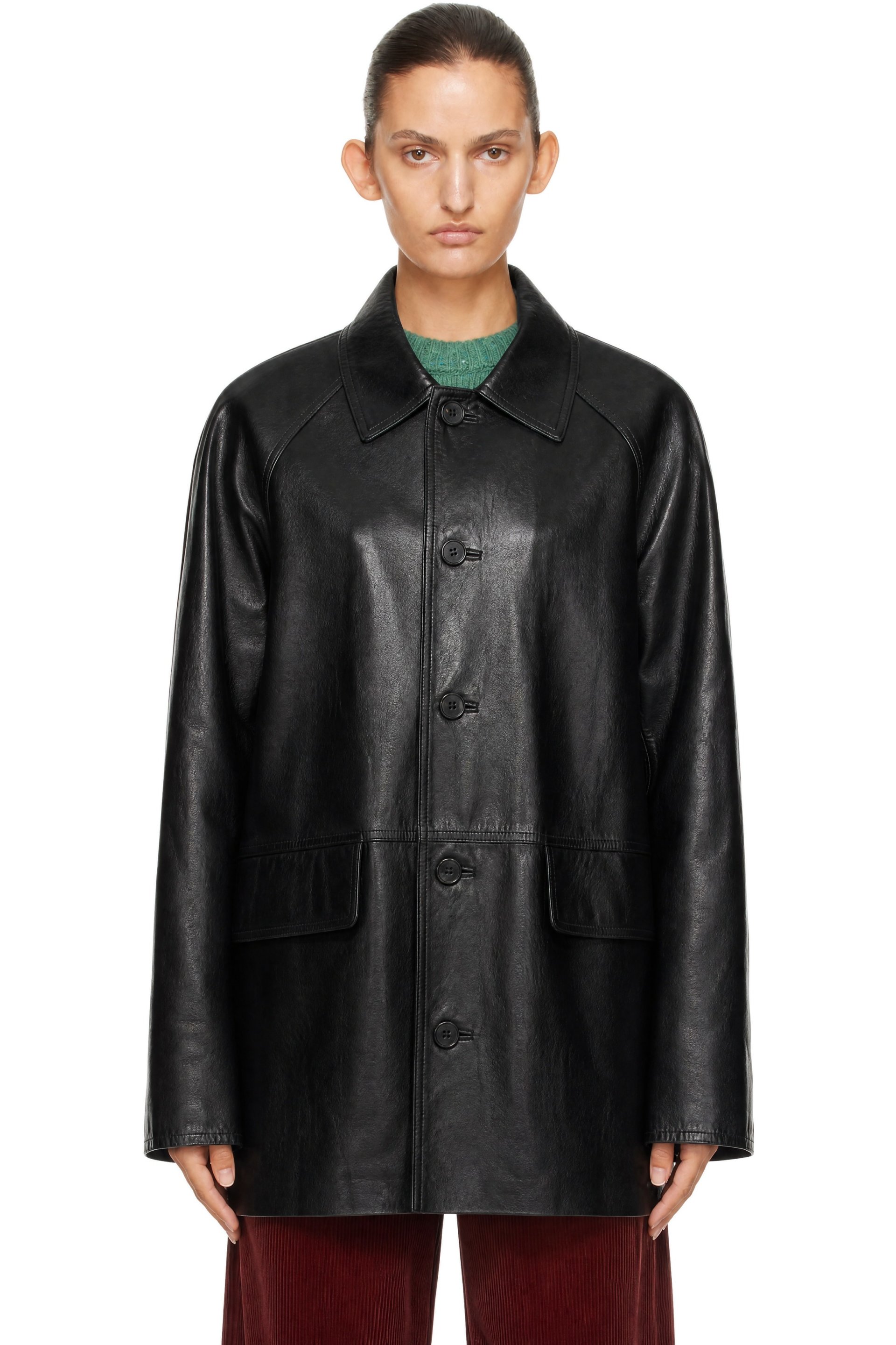 Dunst - Black Lily Alter-Leather Half Jacket