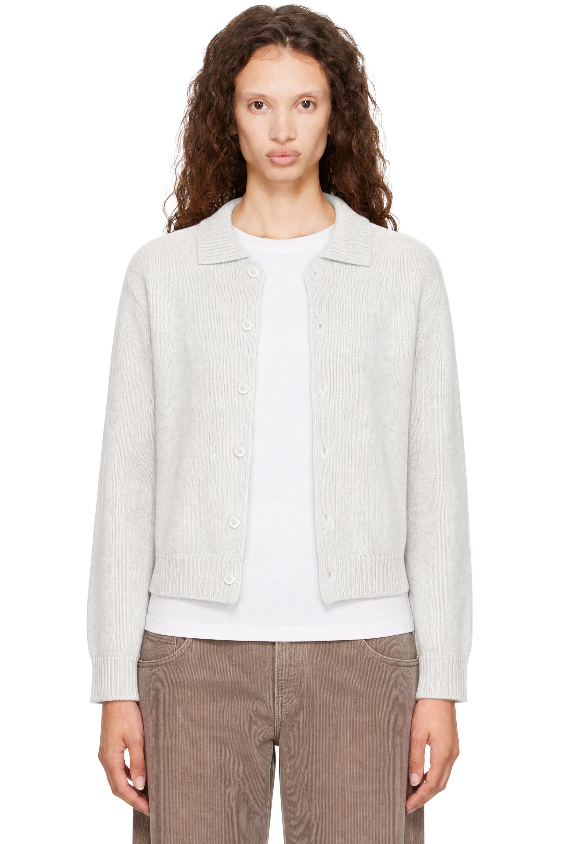 Dunst - Gray Collared Knit Cardigan