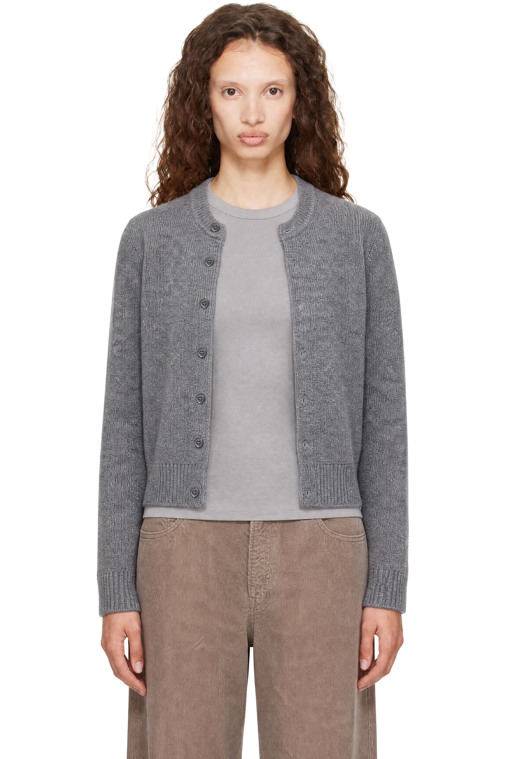 Dunst - Gray Crewneck Knit Cardigan