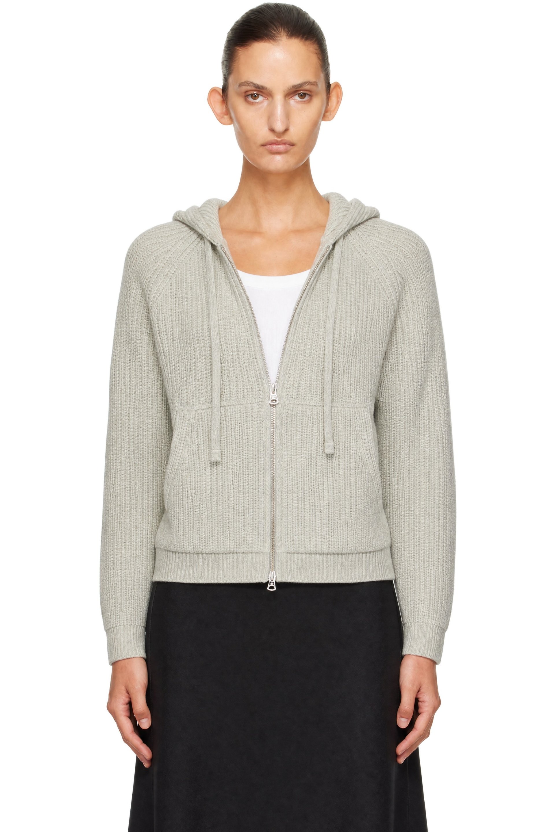 Dunst - Gray Hooded Knit Cardigan
