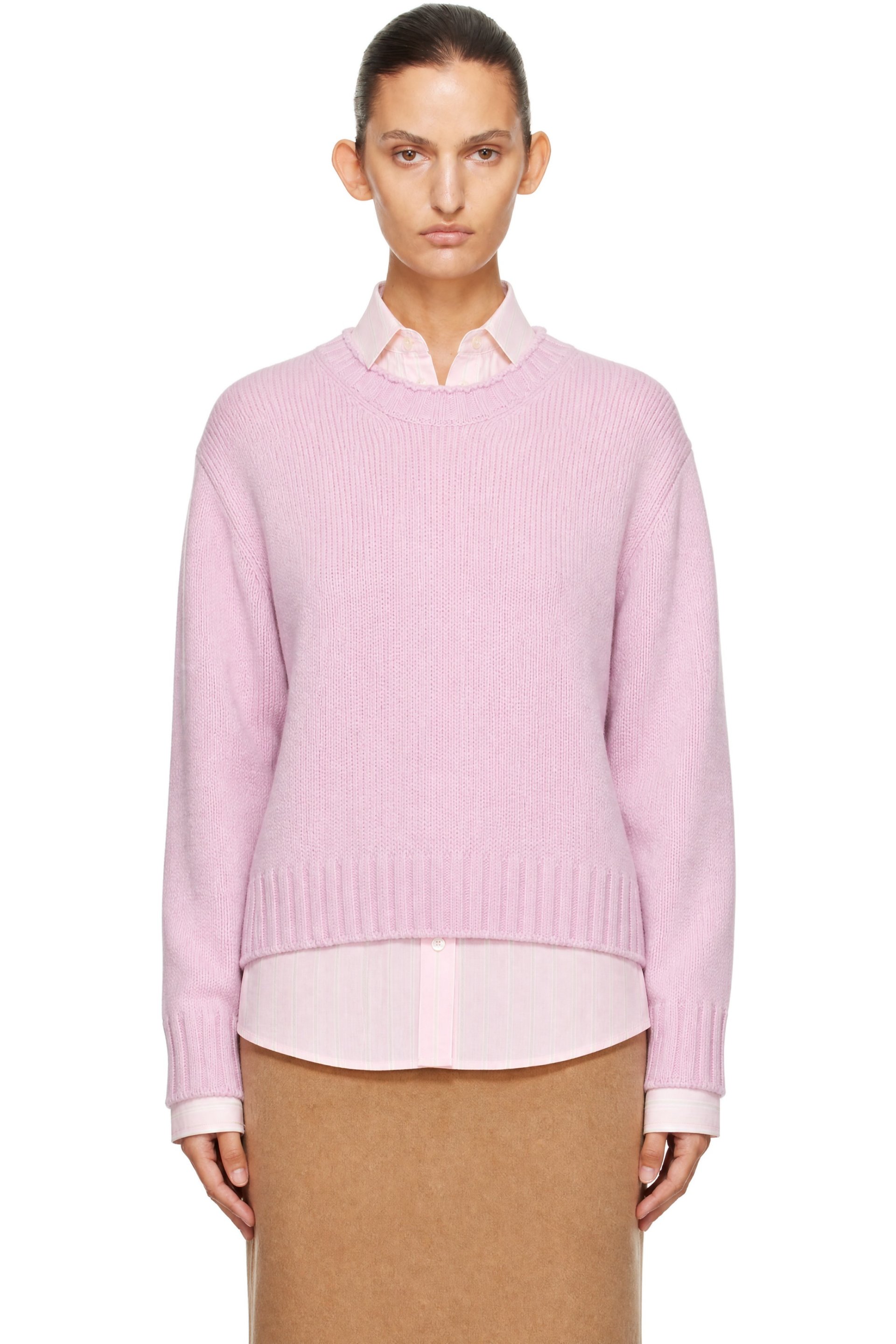 Dunst - Pink Chunky Roll Neck Sweater