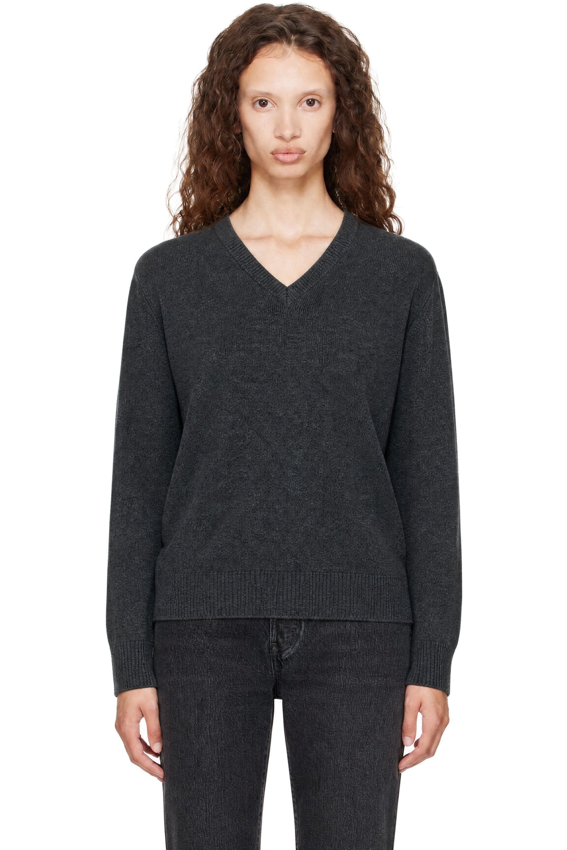 Dunst - Gray Cashmere V-Neck Sweater