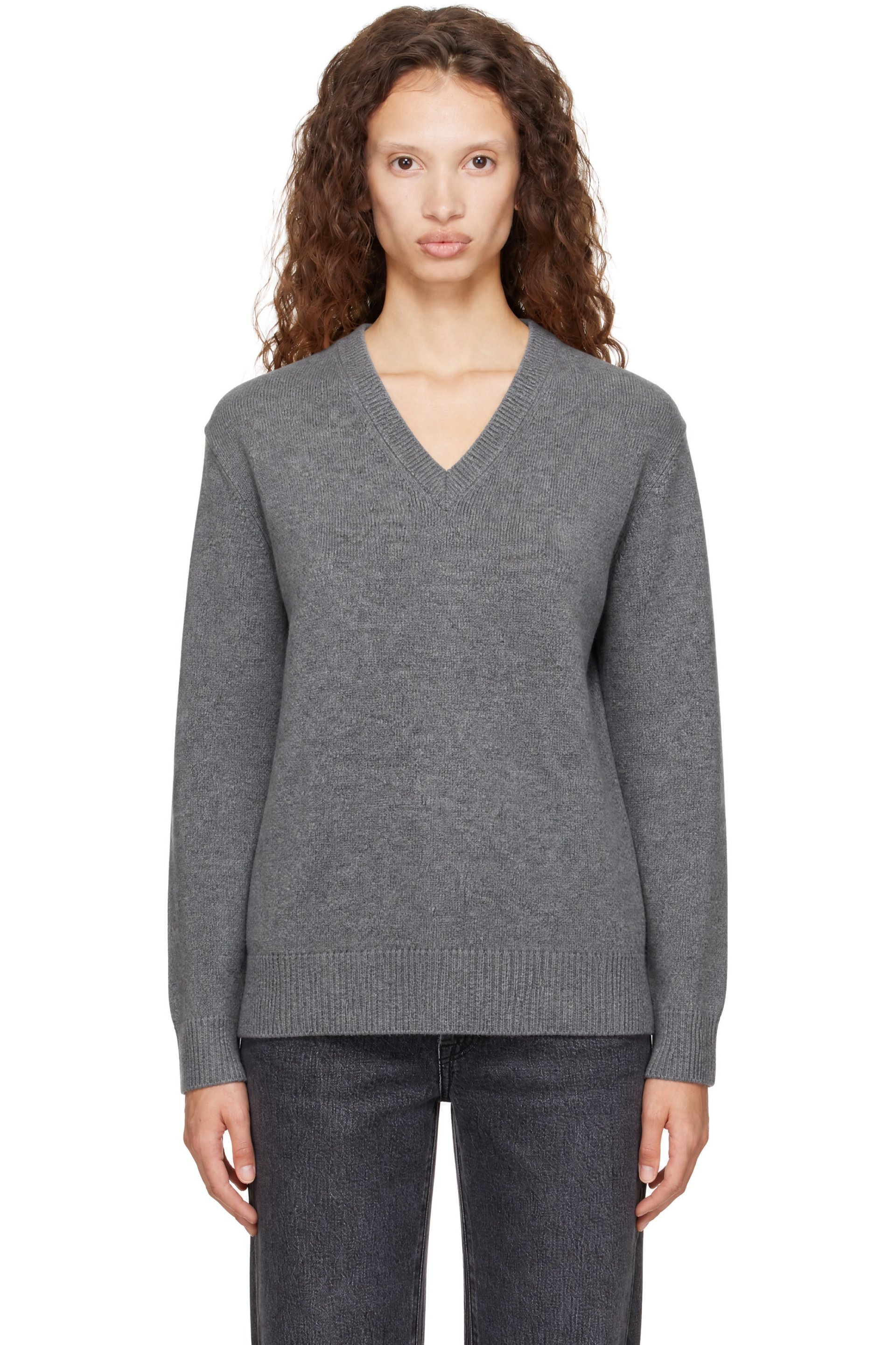 Dunst - Gray Cashmere V-Neck Sweater