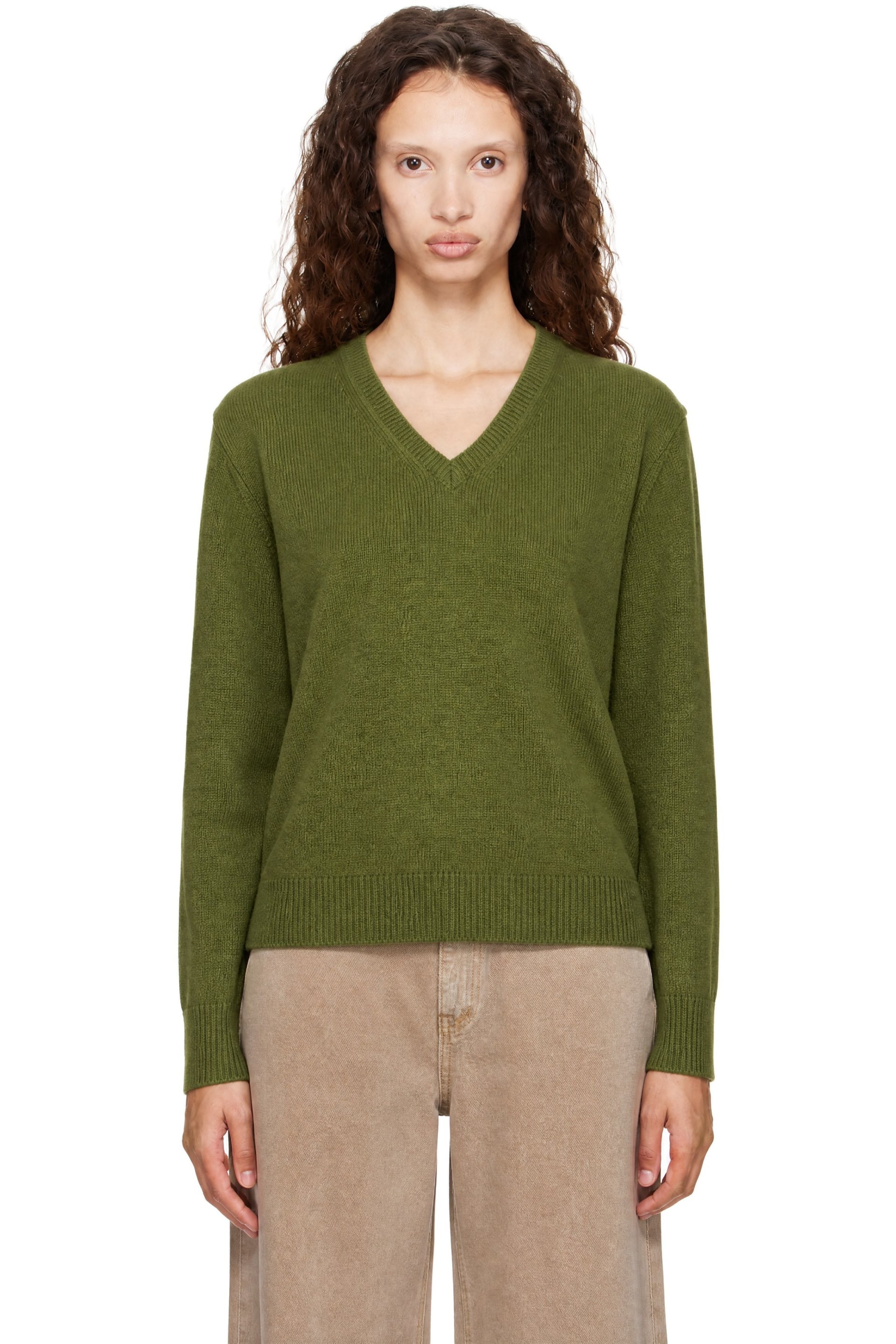 Dunst - Green Cashmere V-Neck Sweater